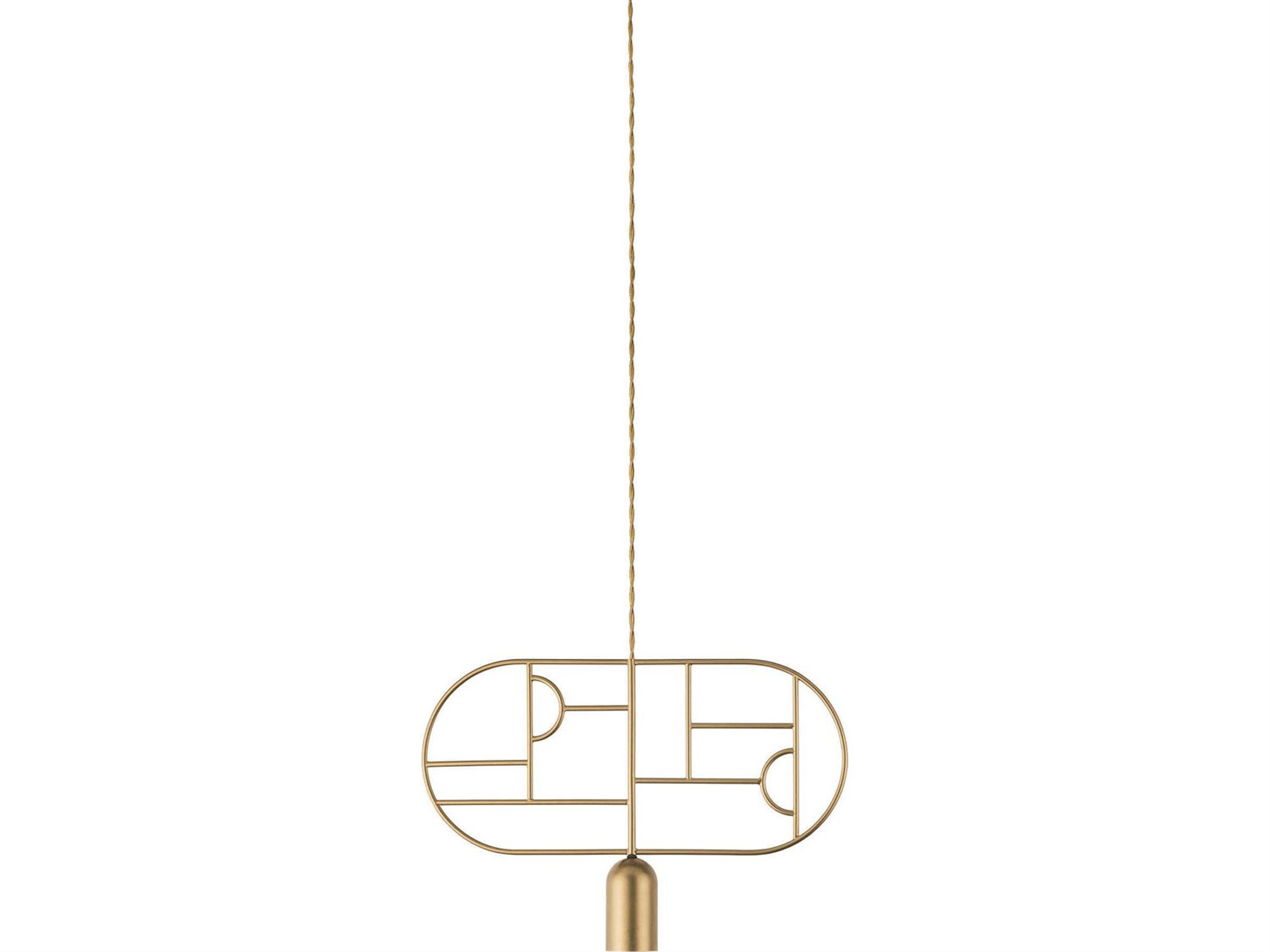 Wooden Dots 1-Light Brass Geometric Pendant
