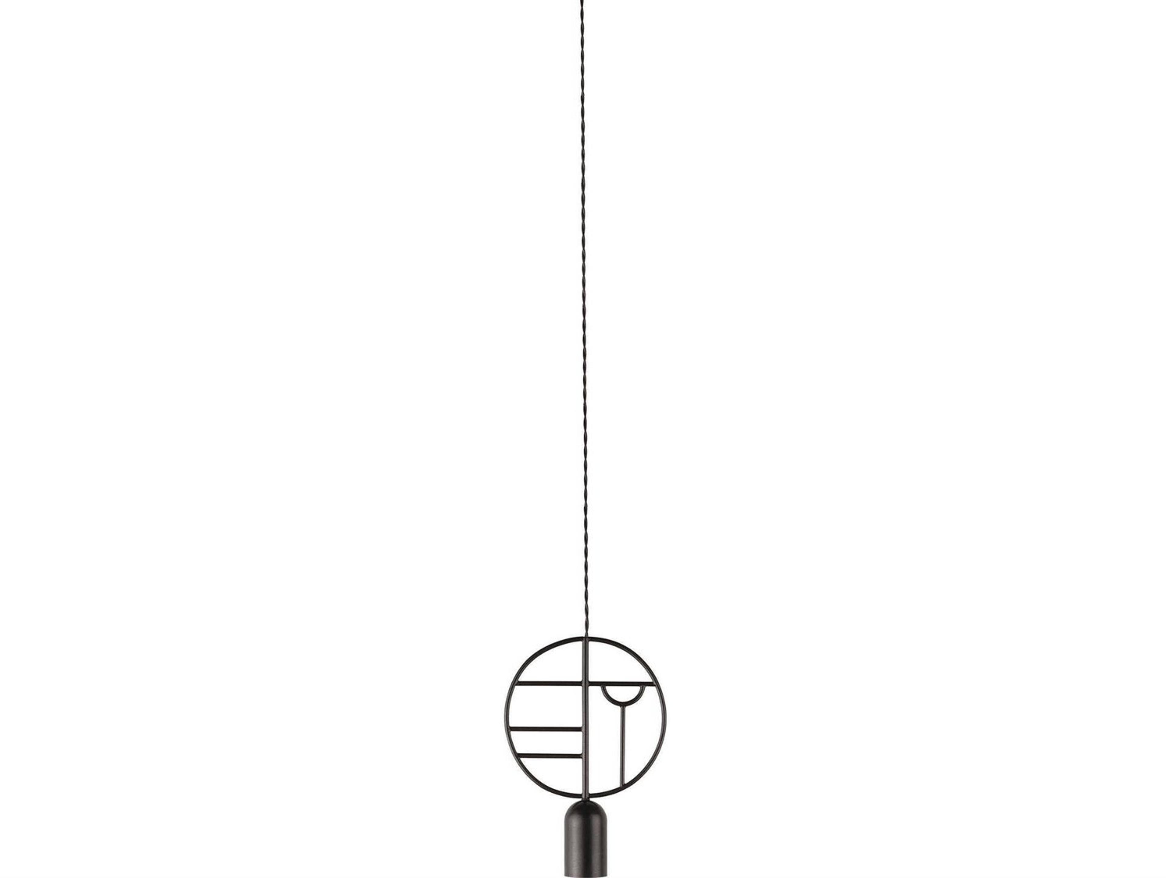 Wooden Dots 1-Light Black Geometric Mini Pendant