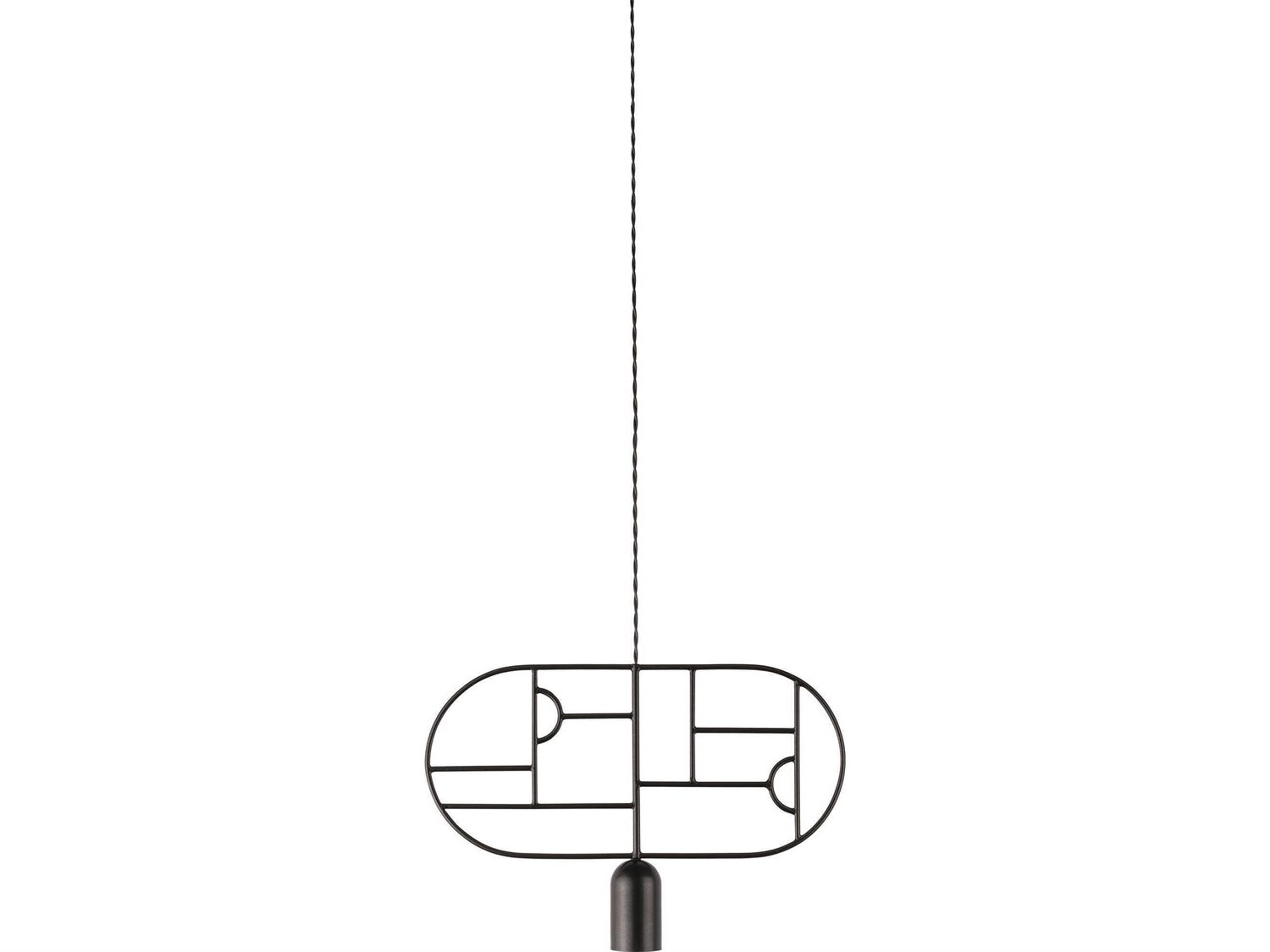 Wooden Dots 1-Light Black Geometric Pendant