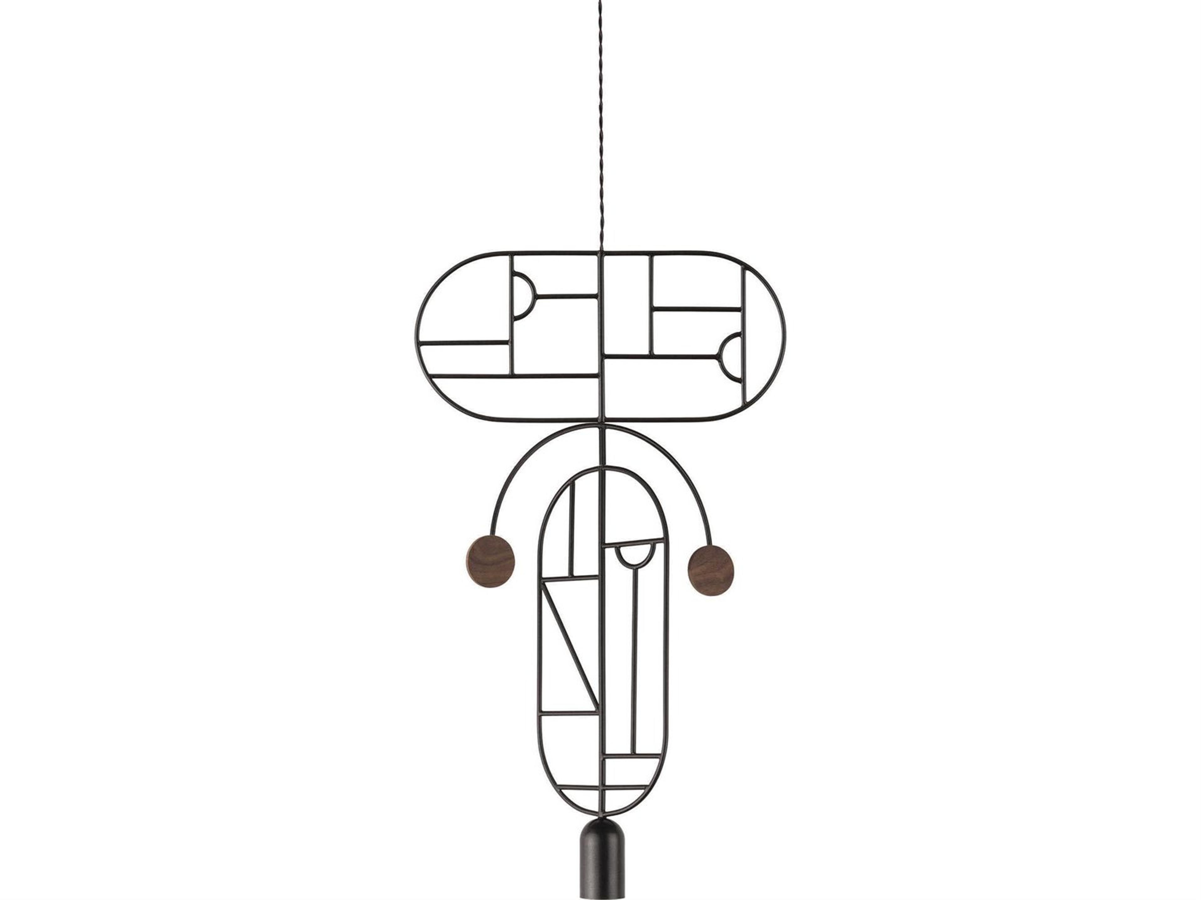 Wooden Dots 1-Light Black Walnut Geometric Pendant