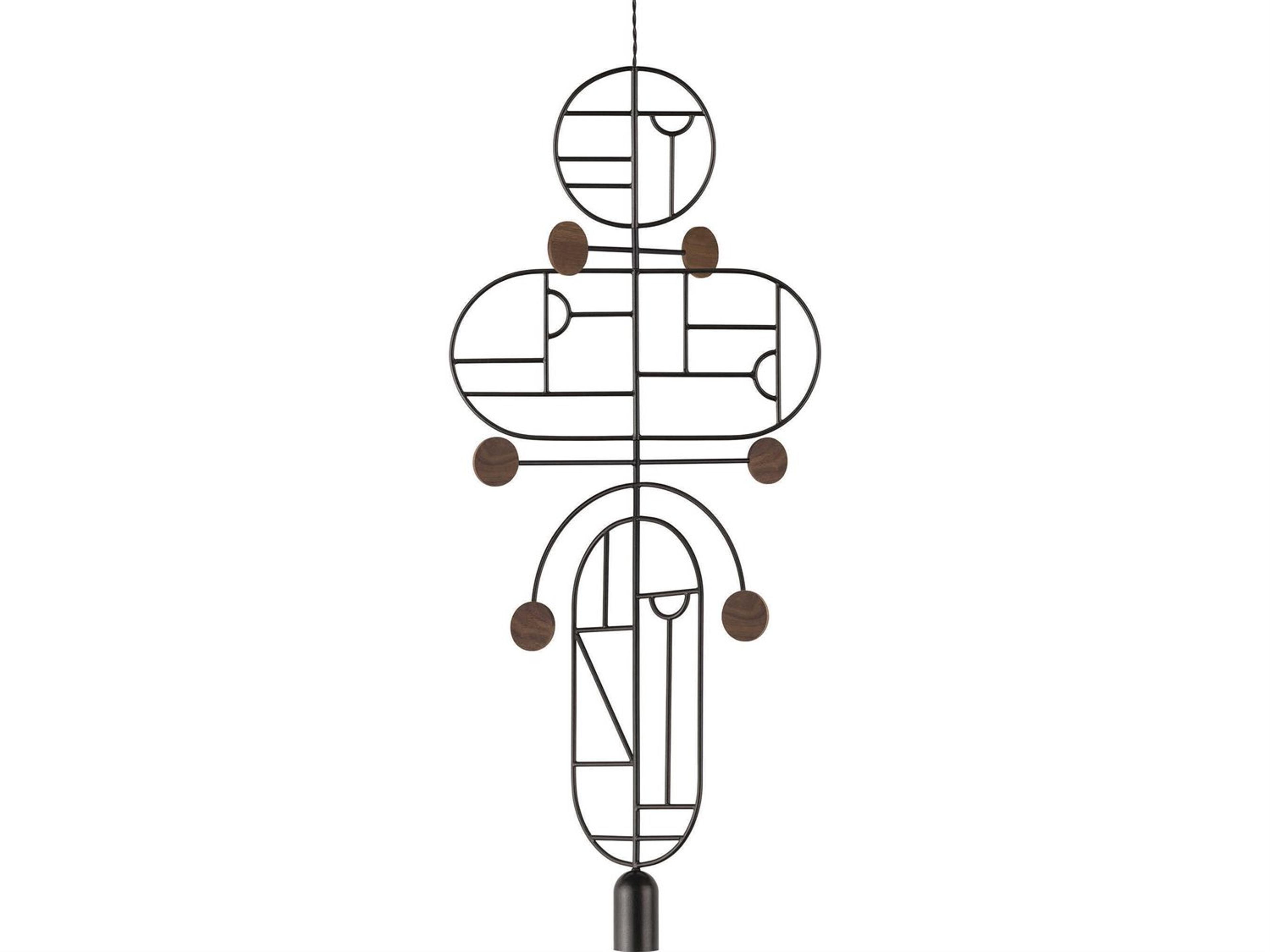 Wooden Dots 1-Light Black Walnut Geometric Pendant