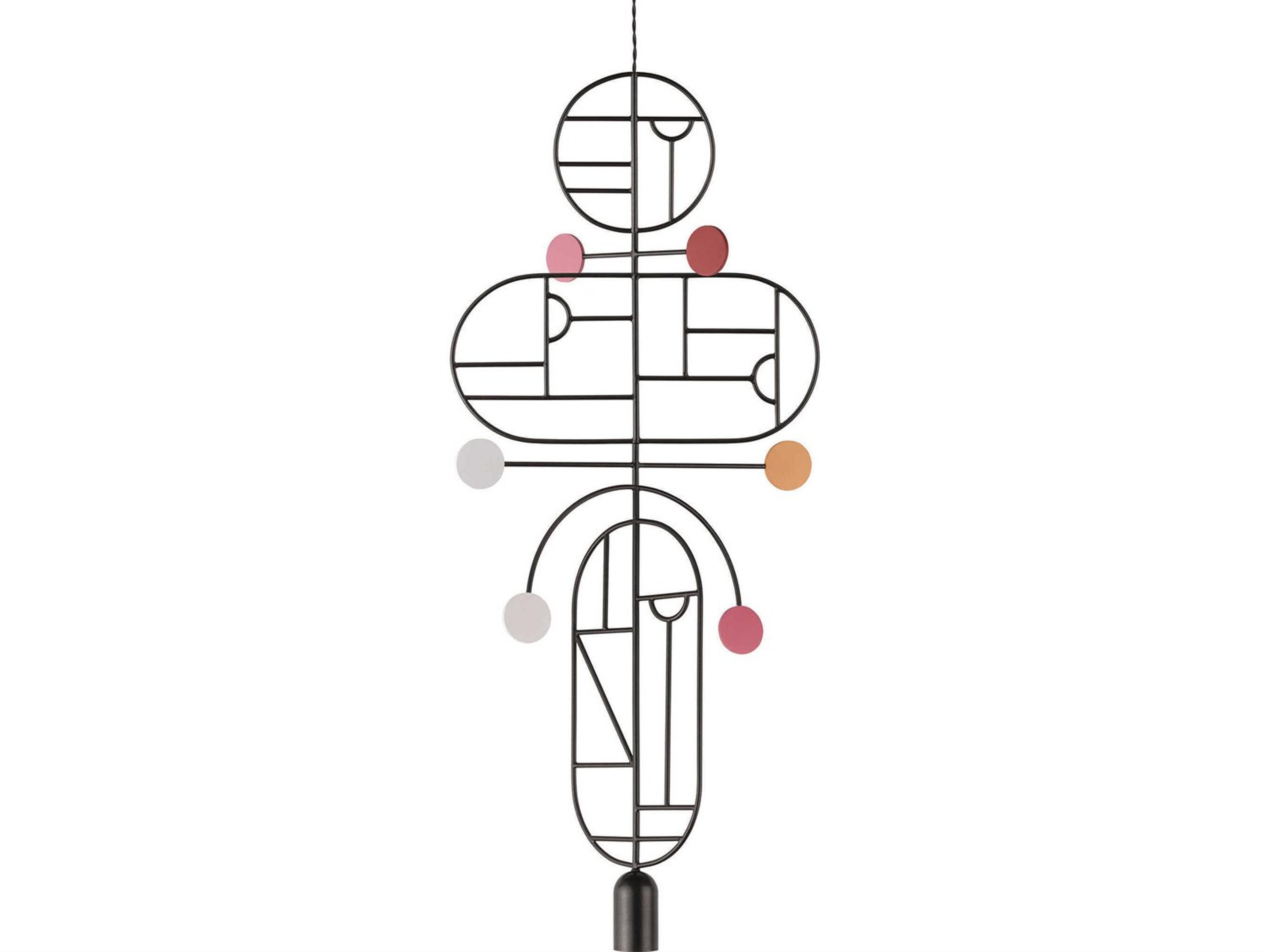 Wooden Dots 1-Light Black White Pink Orange Red Geometric Pendant