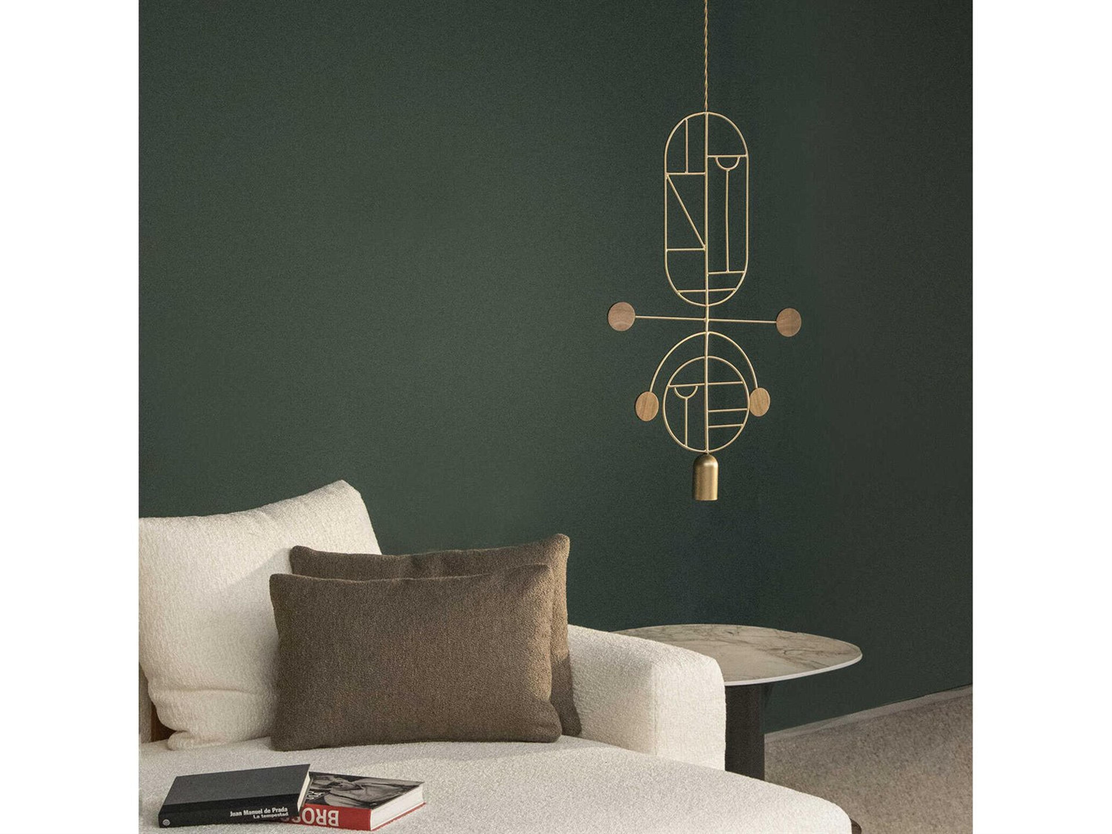 Nomon Wooden Dots 1-Light Brass Blue White Turquoise Geometric Pendant