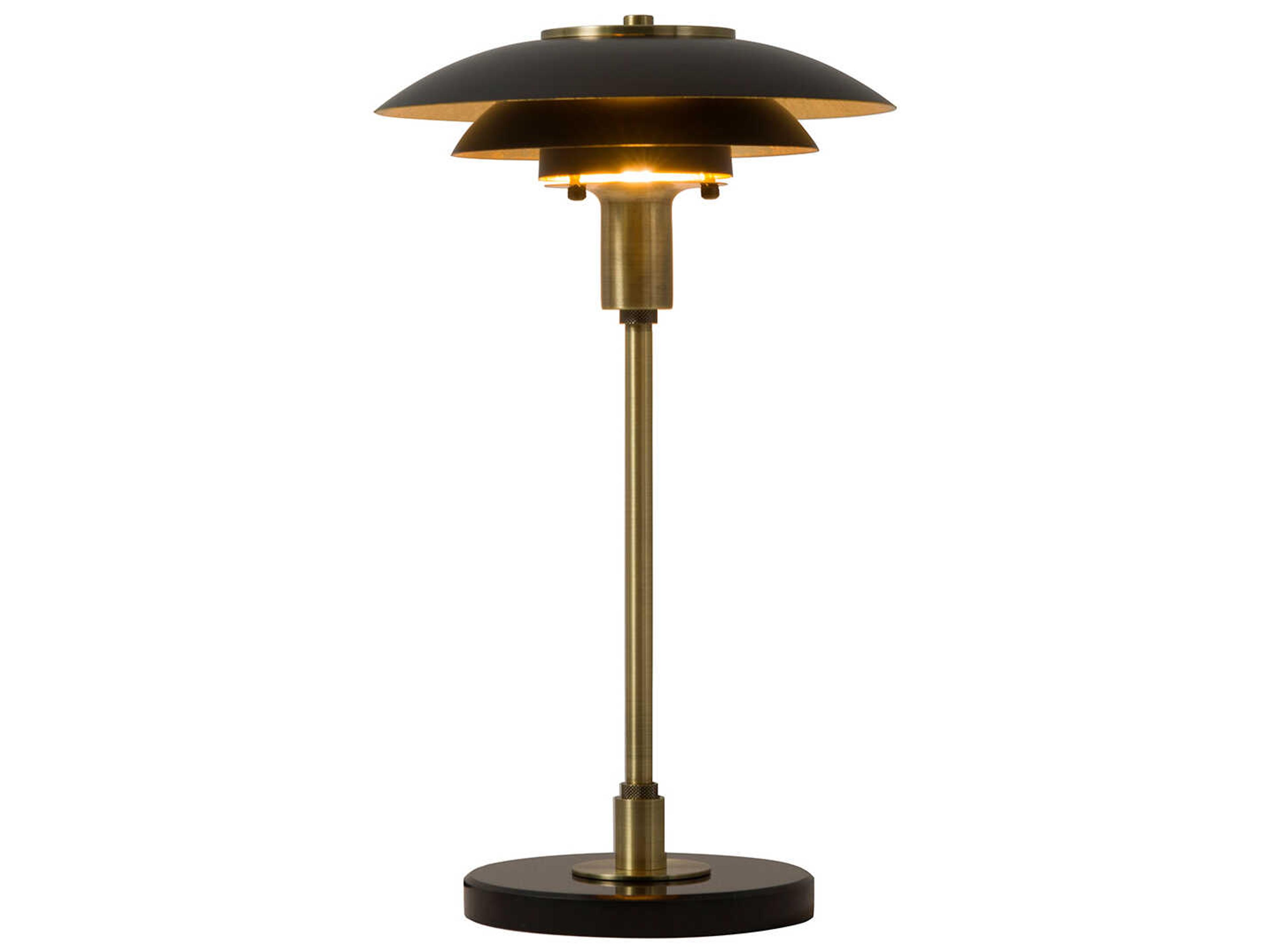 Rancho Mirage Matte Black Weathered Brass Steel Buffet Lamp