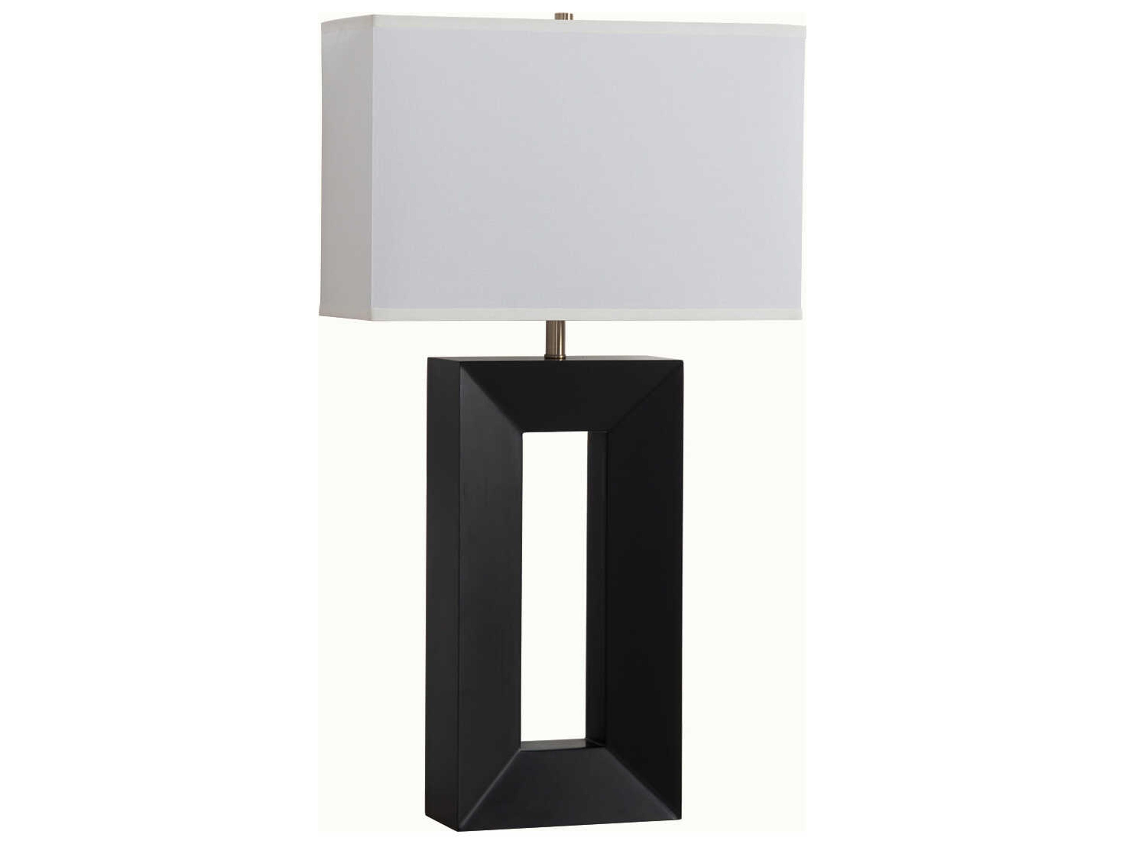 Nova Julie Ebony Weathered Brass White Linen Brown Buffet Lamp