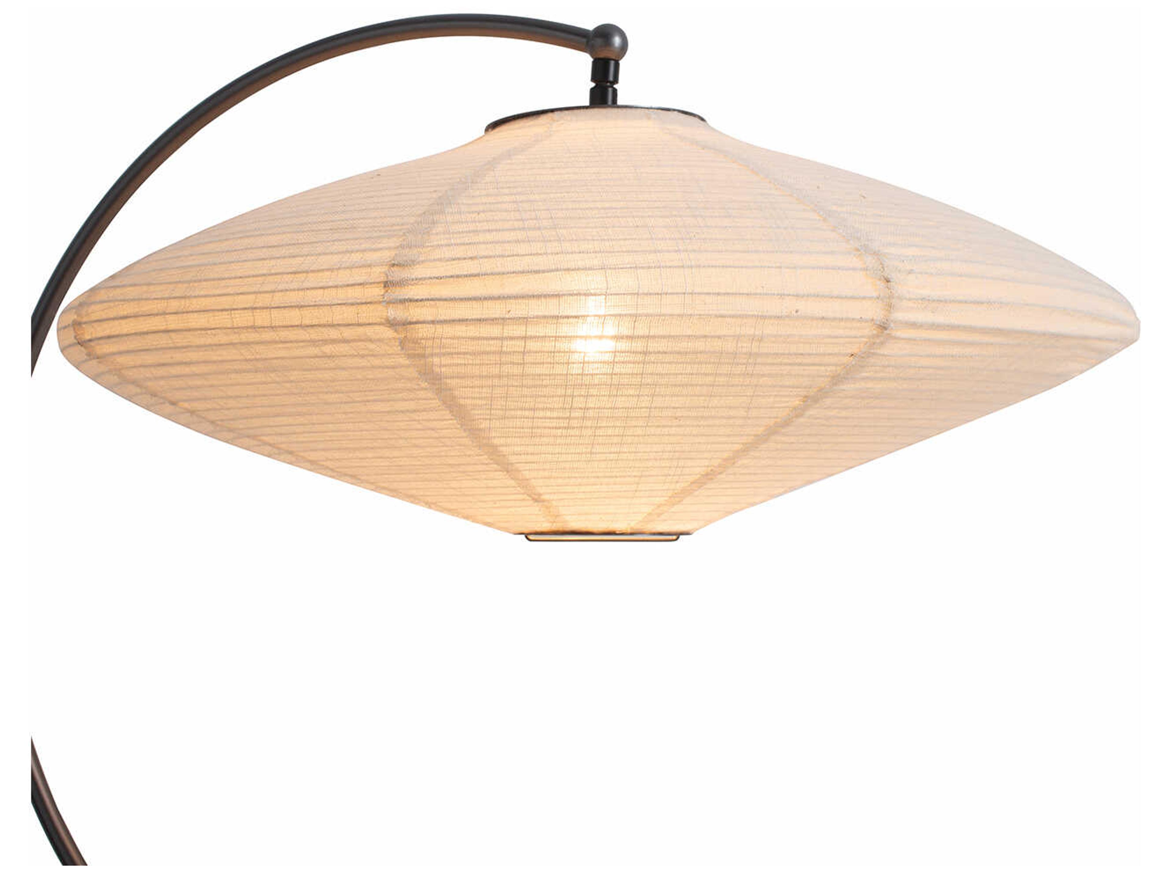 Nova Roswell Matte Black White Linen Buffet Lamp