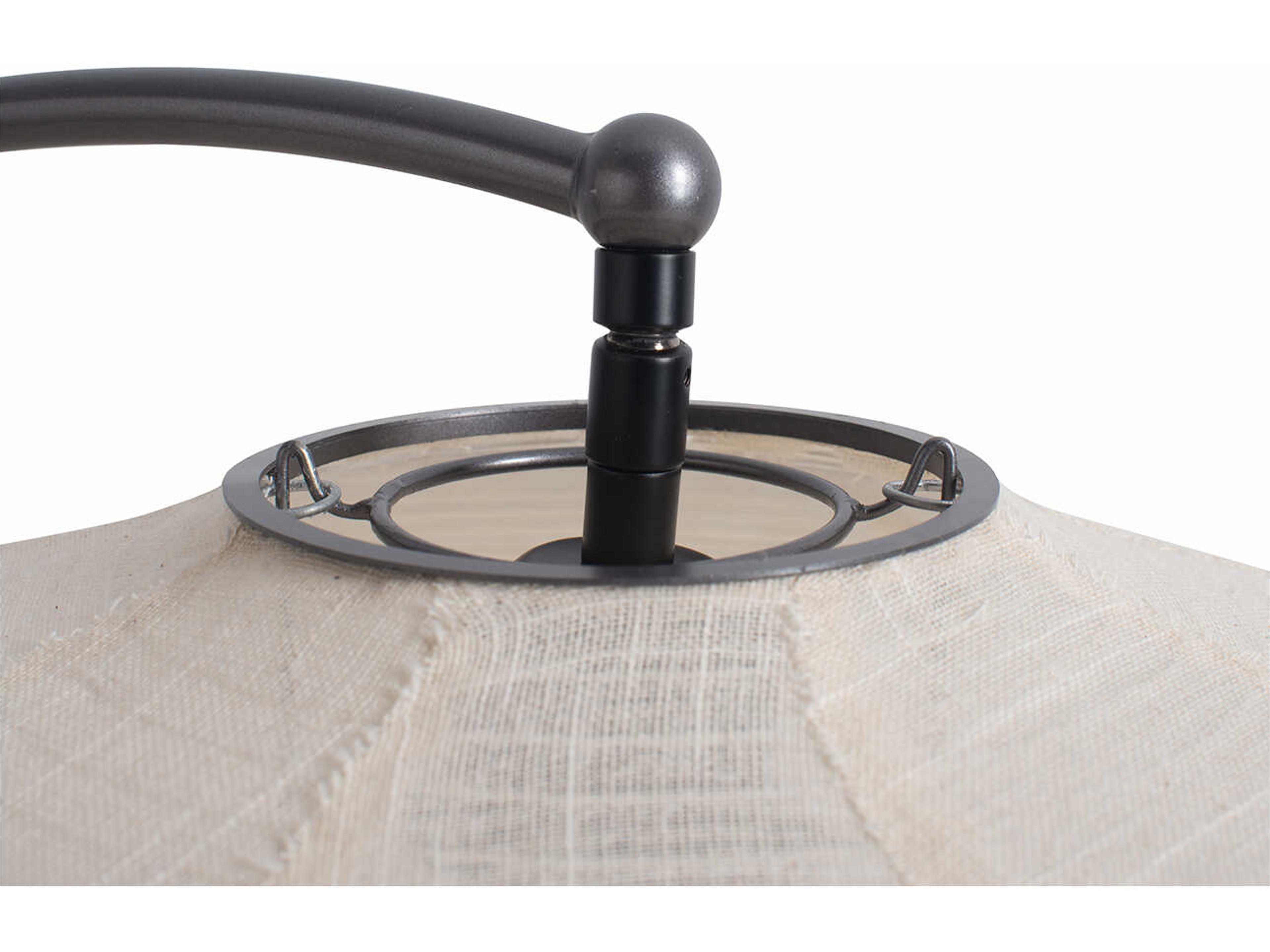 Nova Roswell Matte Black White Linen Buffet Lamp
