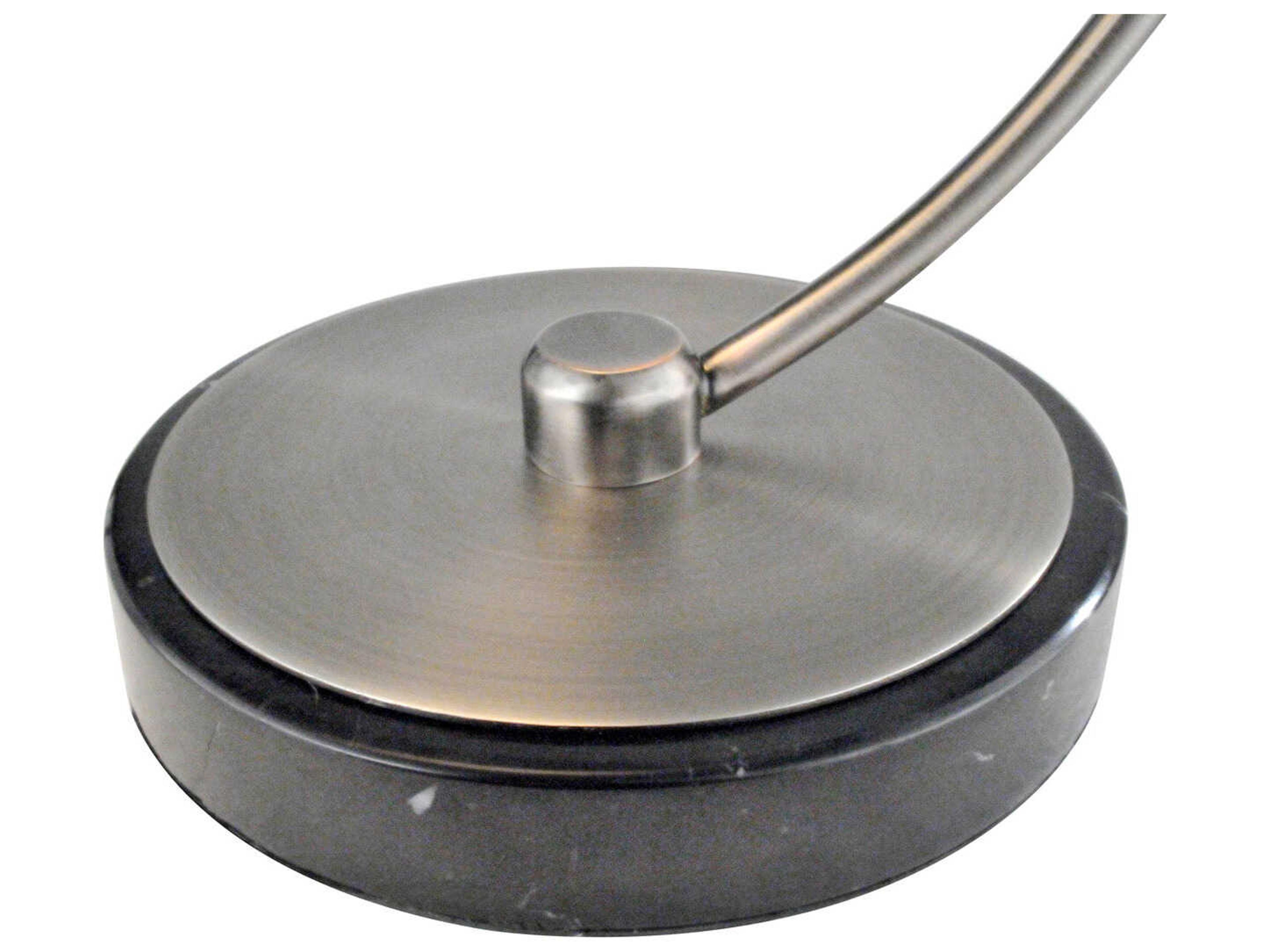 Nova Luna Bella Antique Nickel Black Steel Desk Lamp