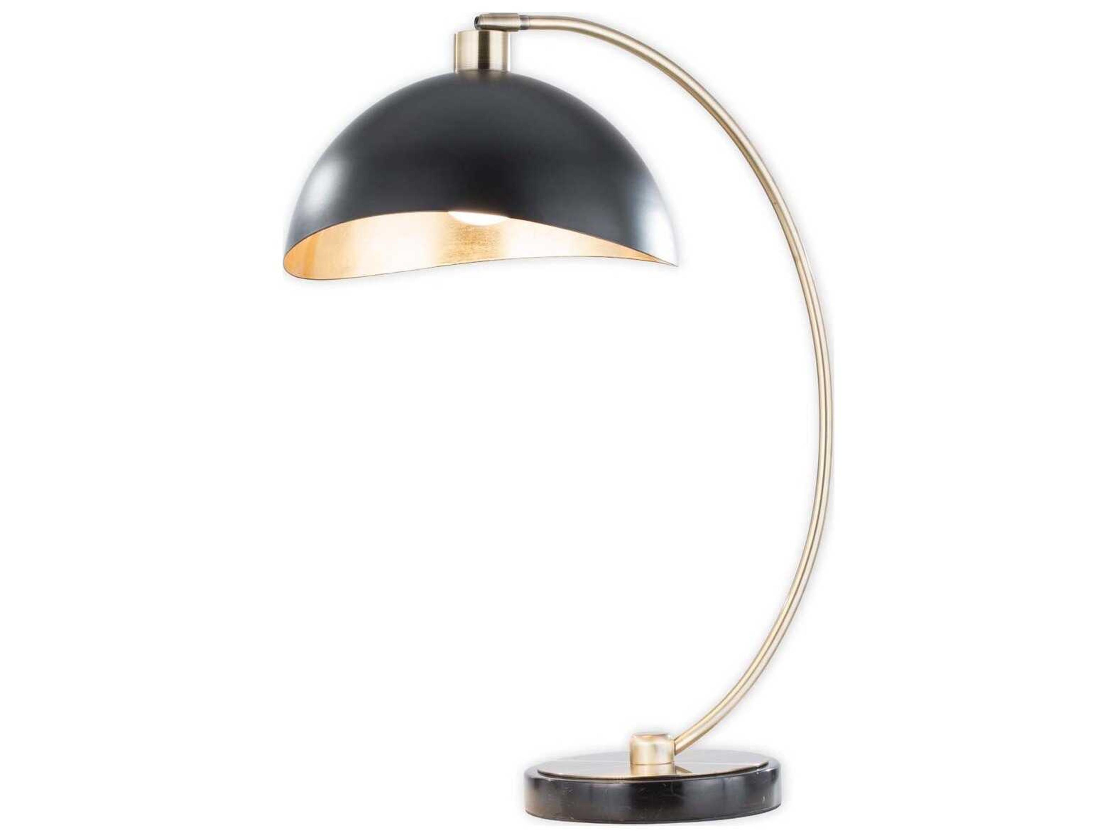 Luna Bella Table Lamp in Matte Black and Gold Leaf