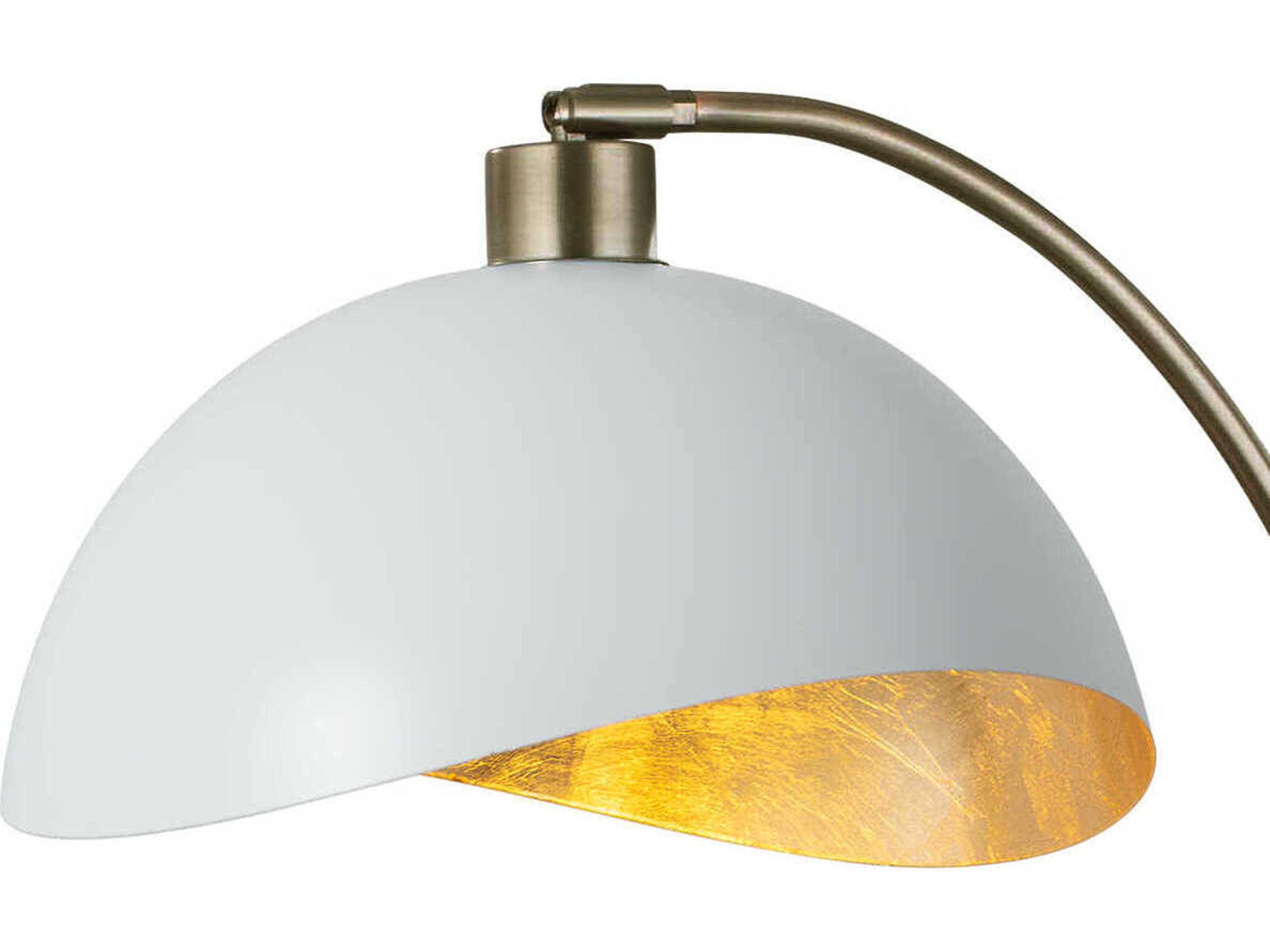 Nova Luna Bella Weathered Brass White Steel Desk Lamp
