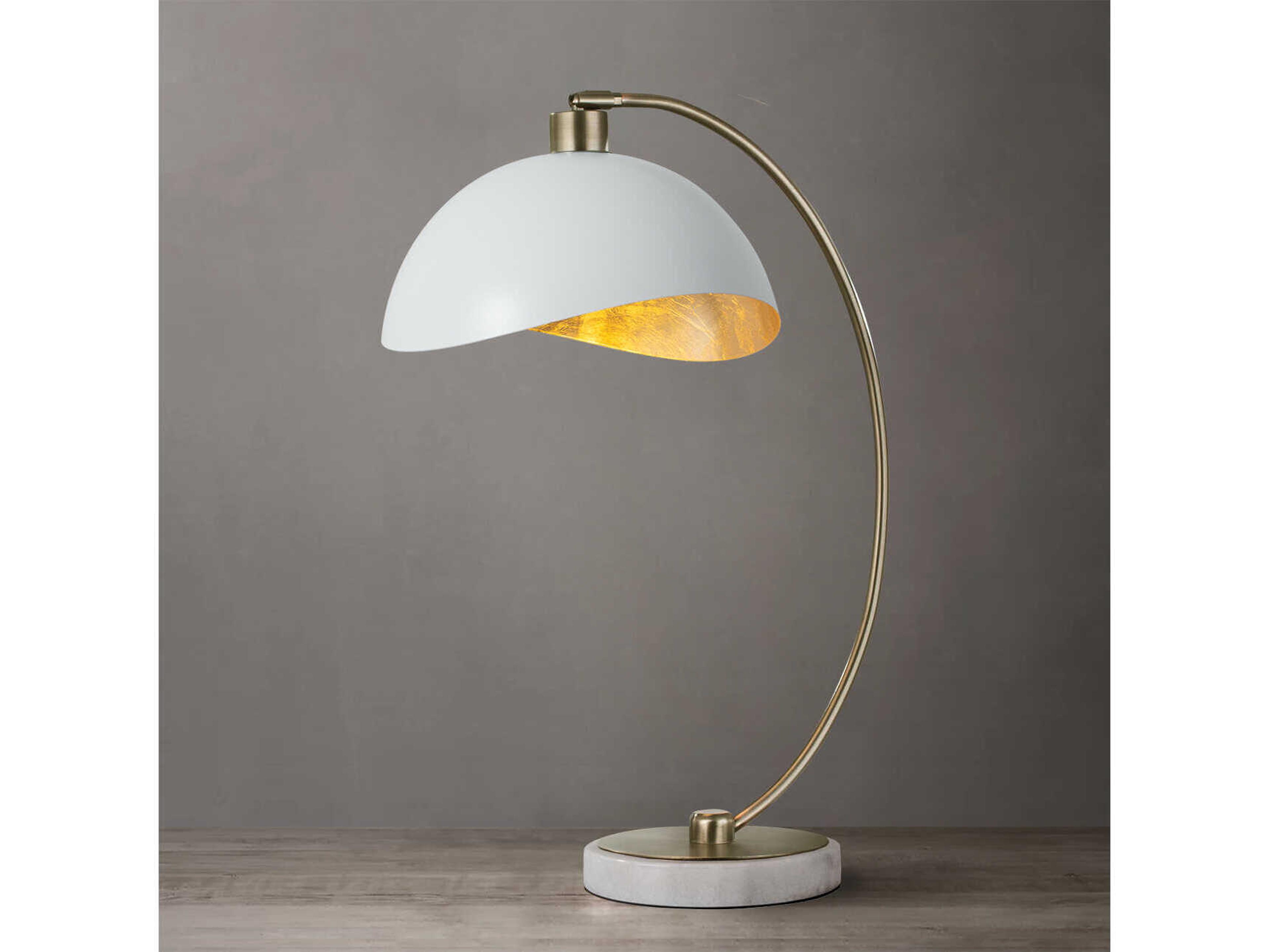 Nova Luna Bella Weathered Brass White Steel Desk Lamp