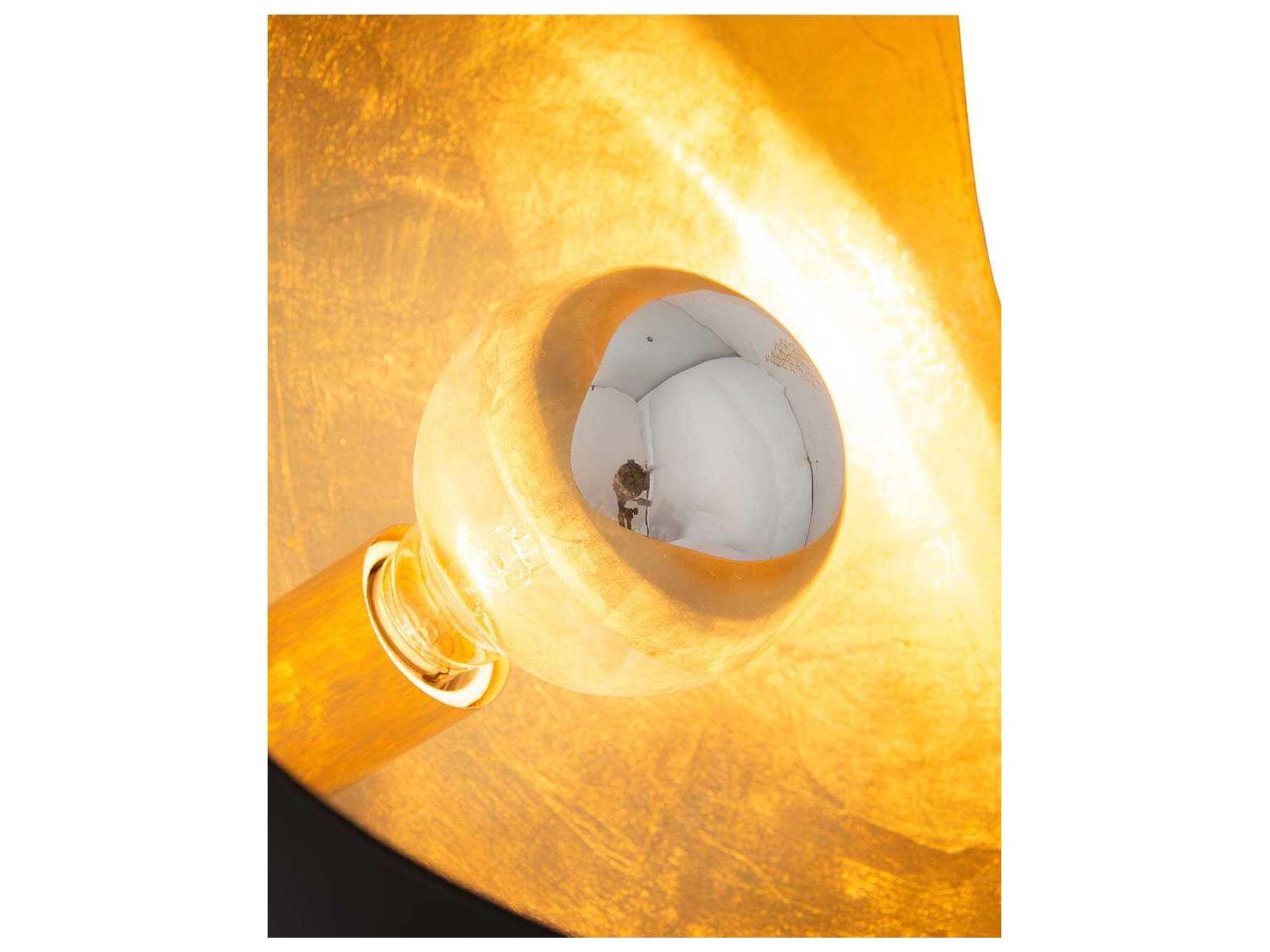 Nova Luna Bella Matte Black Gold Leaf Steel Table Lamp