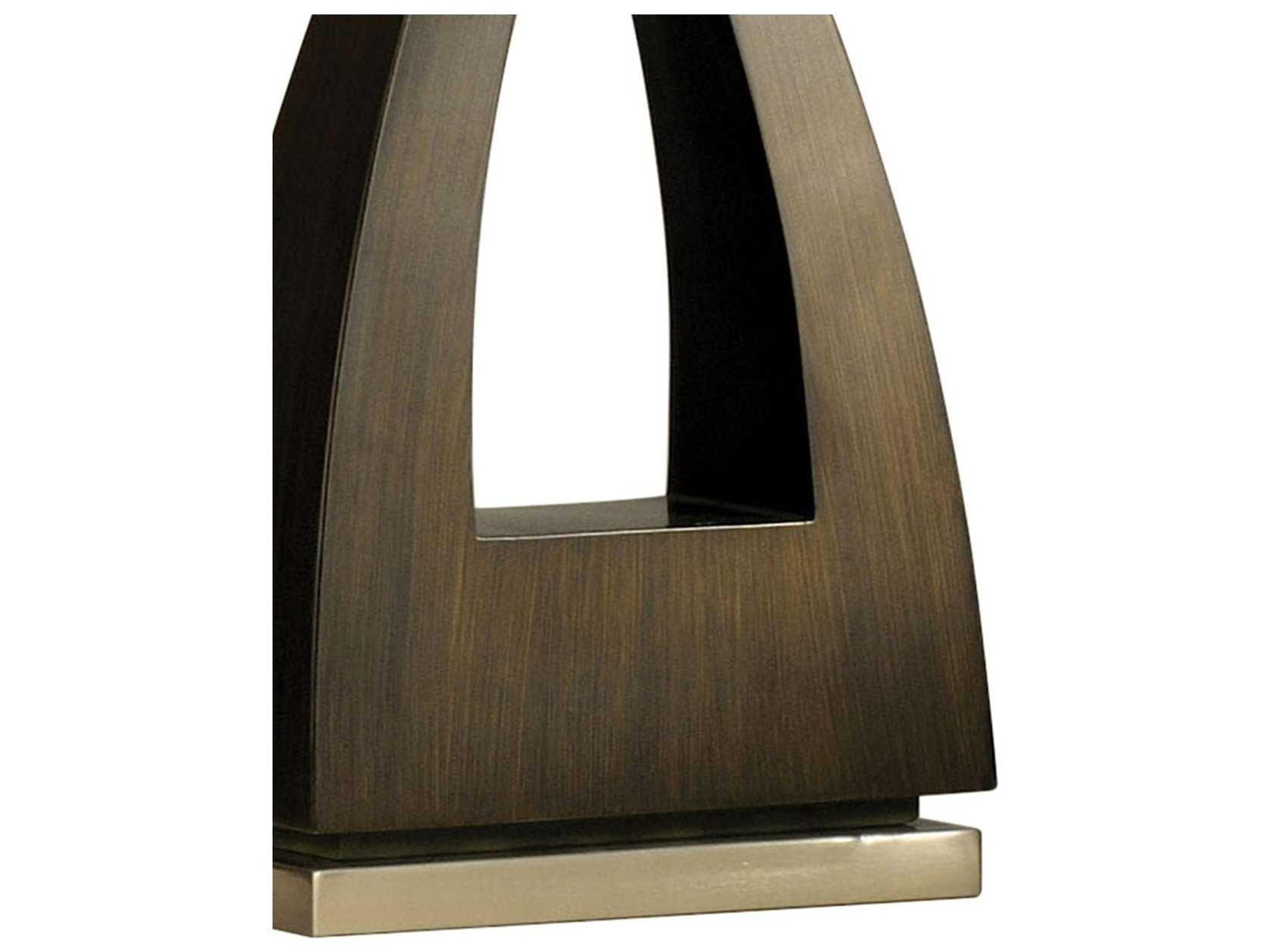 Nova Trina Pecan Brushed Nickel White Linen Gray Buffet Lamp