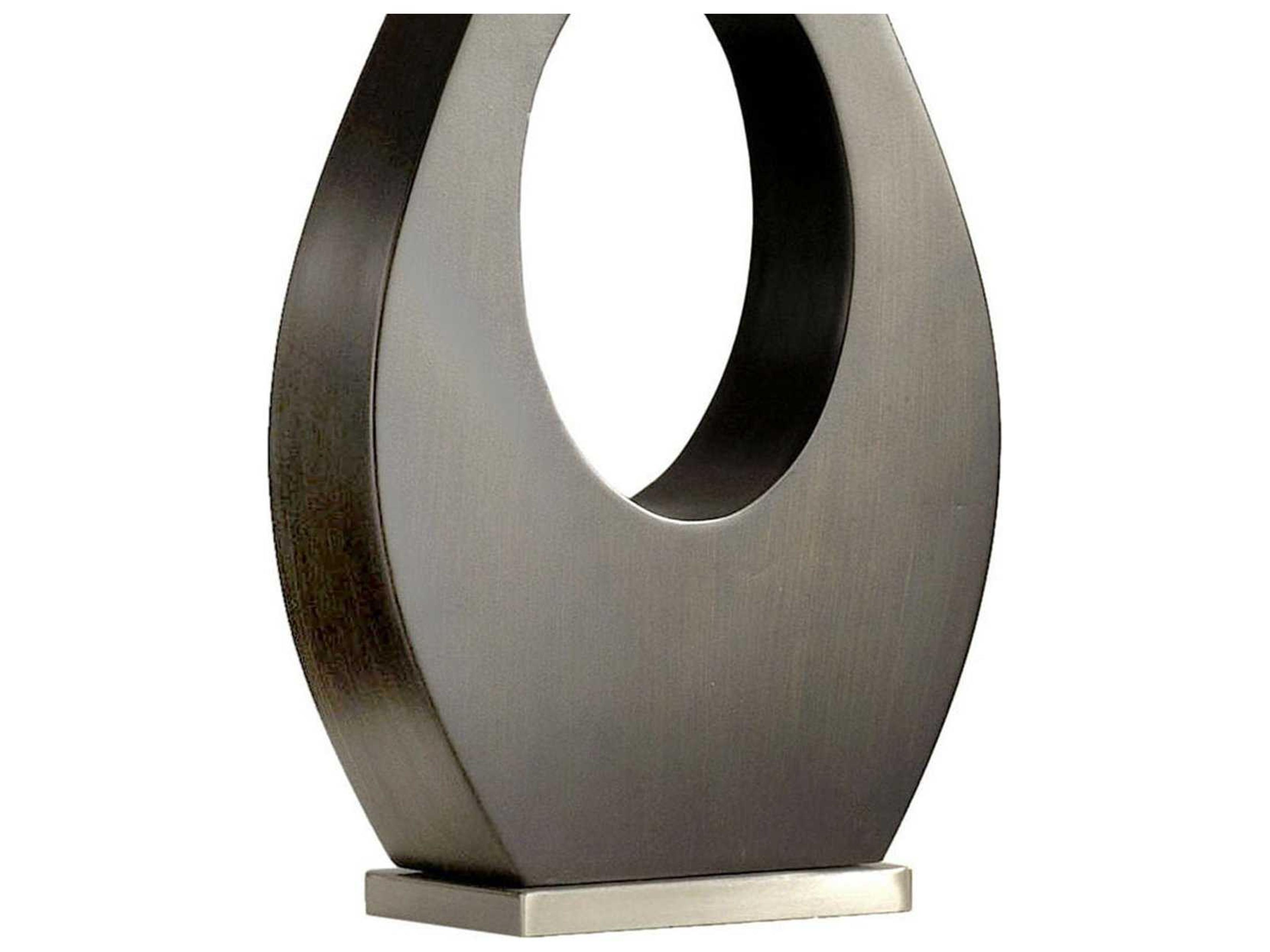 Nova Pearson Pecan Brushed Nickel Off White Linen Gray Table Lamp