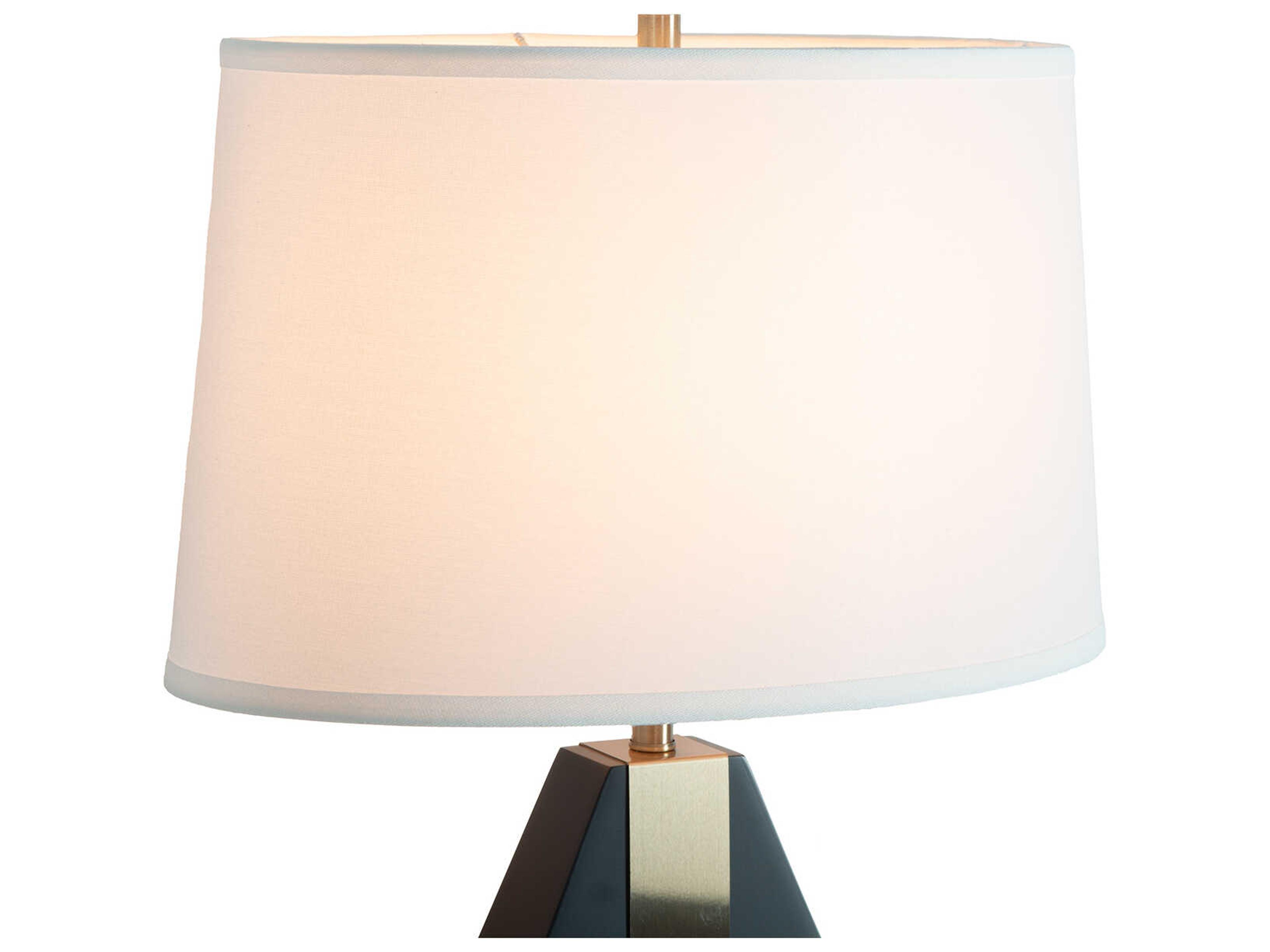 Nova Pearson Ebony Weathered Brass White Linen Black Buffet Lamp