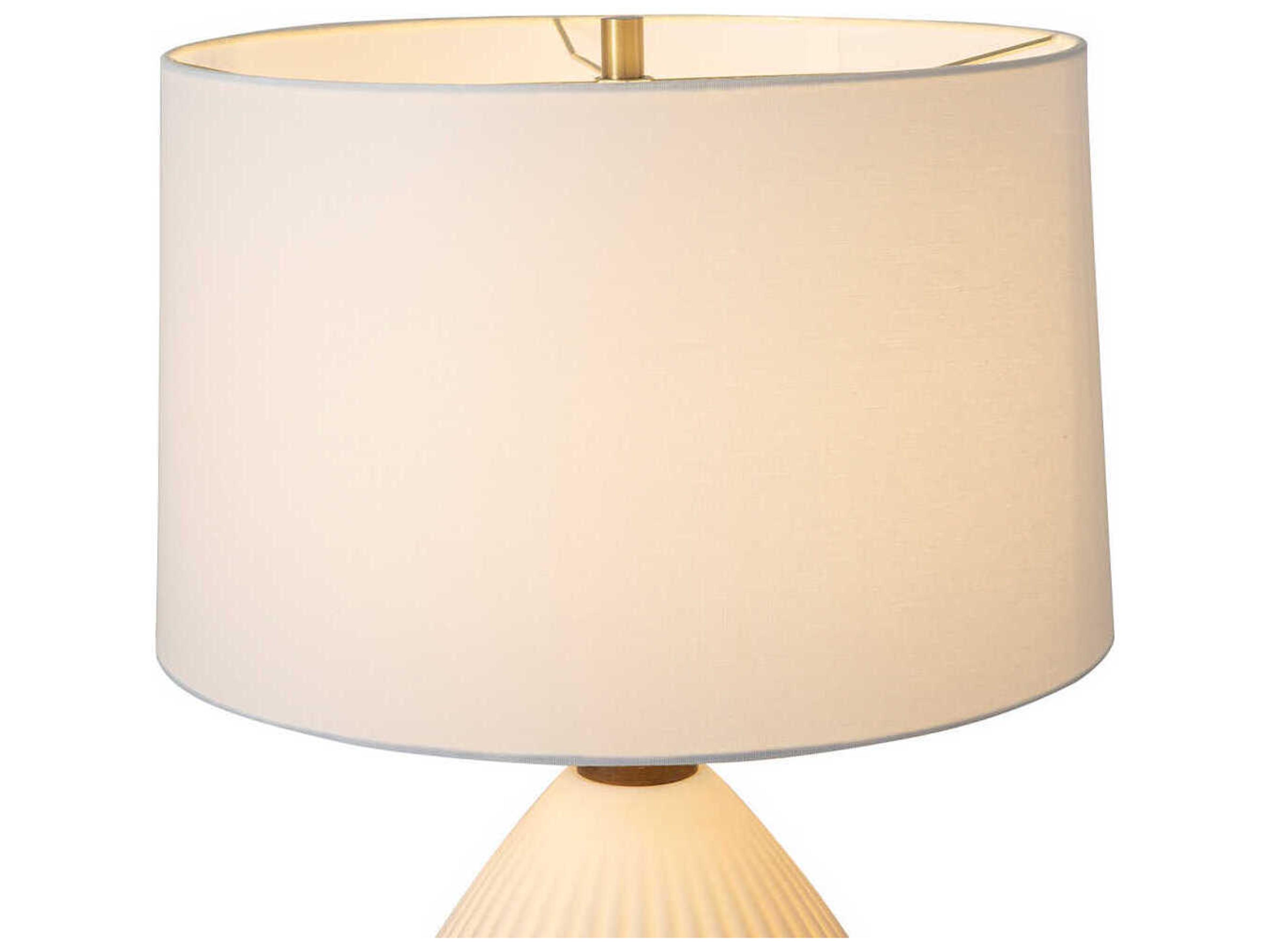 Nova Bone Porcelain Santa Clara Weathered Brass Walnut White Buffet Lamp