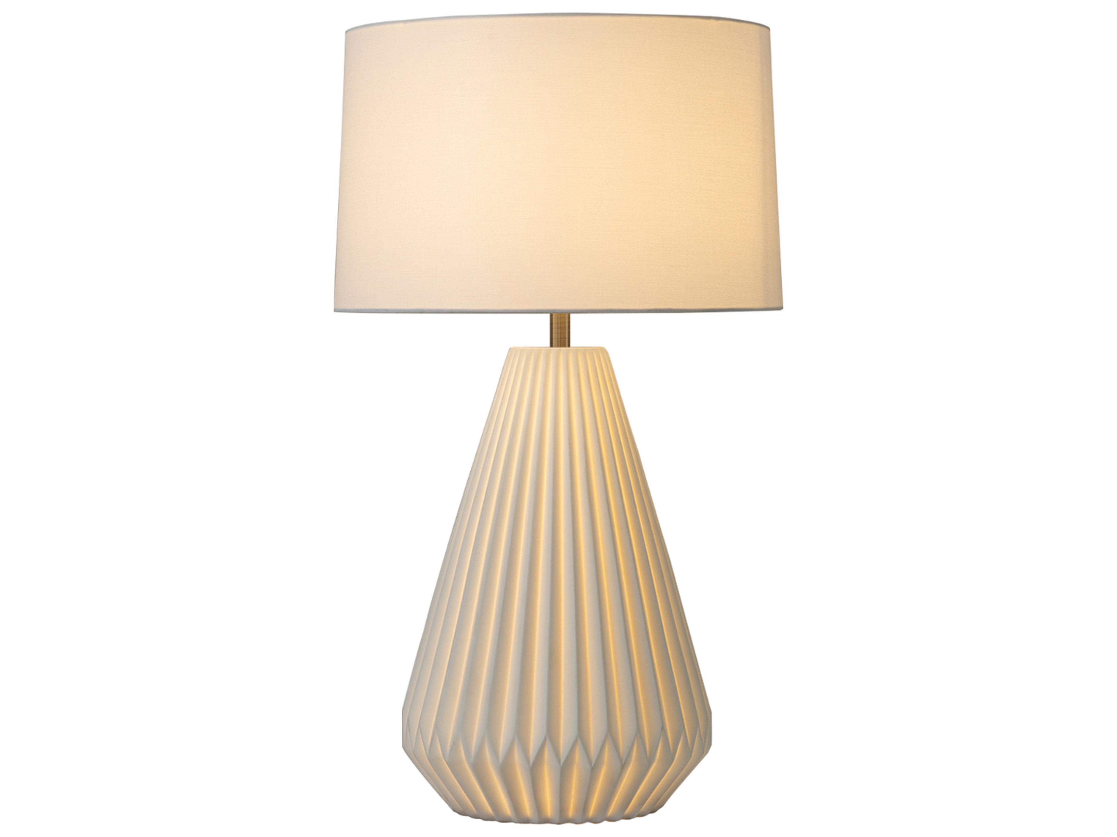 Bone Porcelain Santa Clara Weathered Brass Walnut White Buffet Lamp