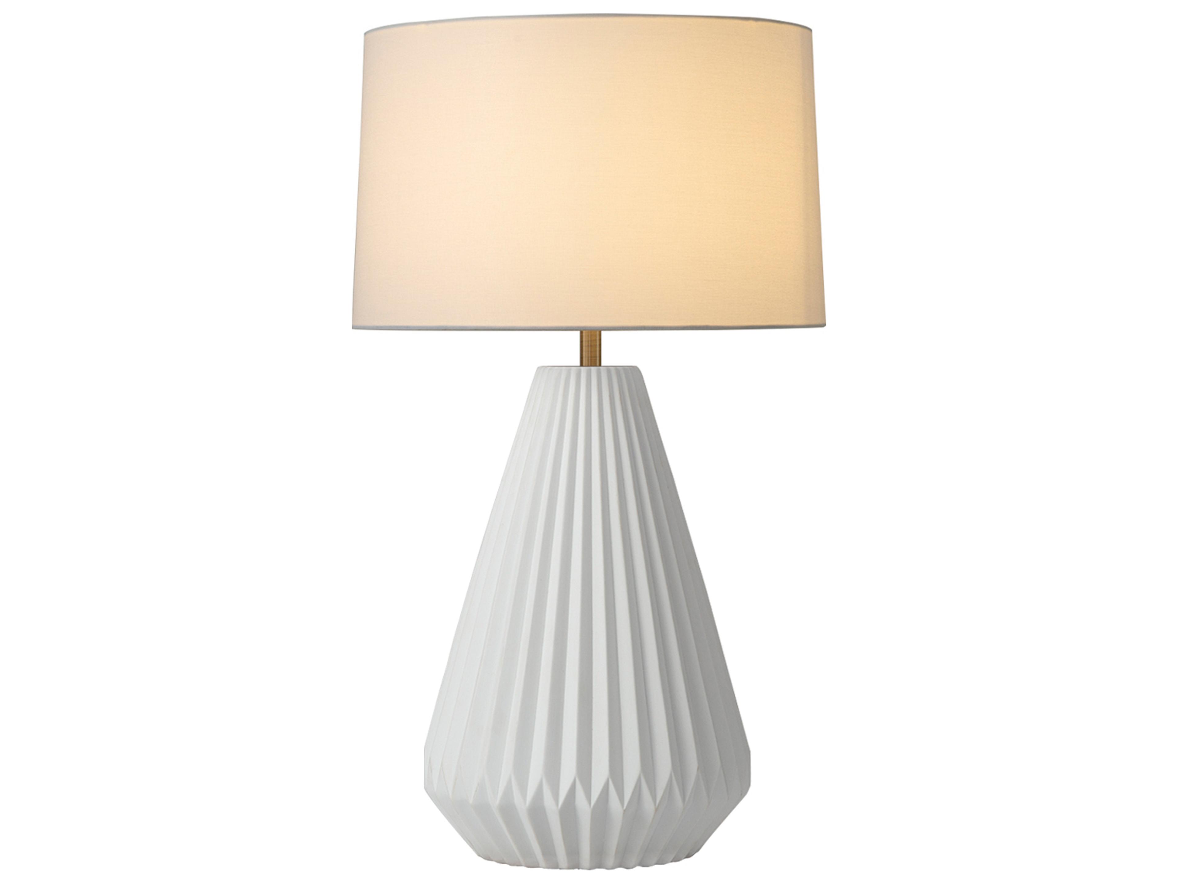 Nova Bone Porcelain Santa Clara Weathered Brass Walnut White Buffet Lamp