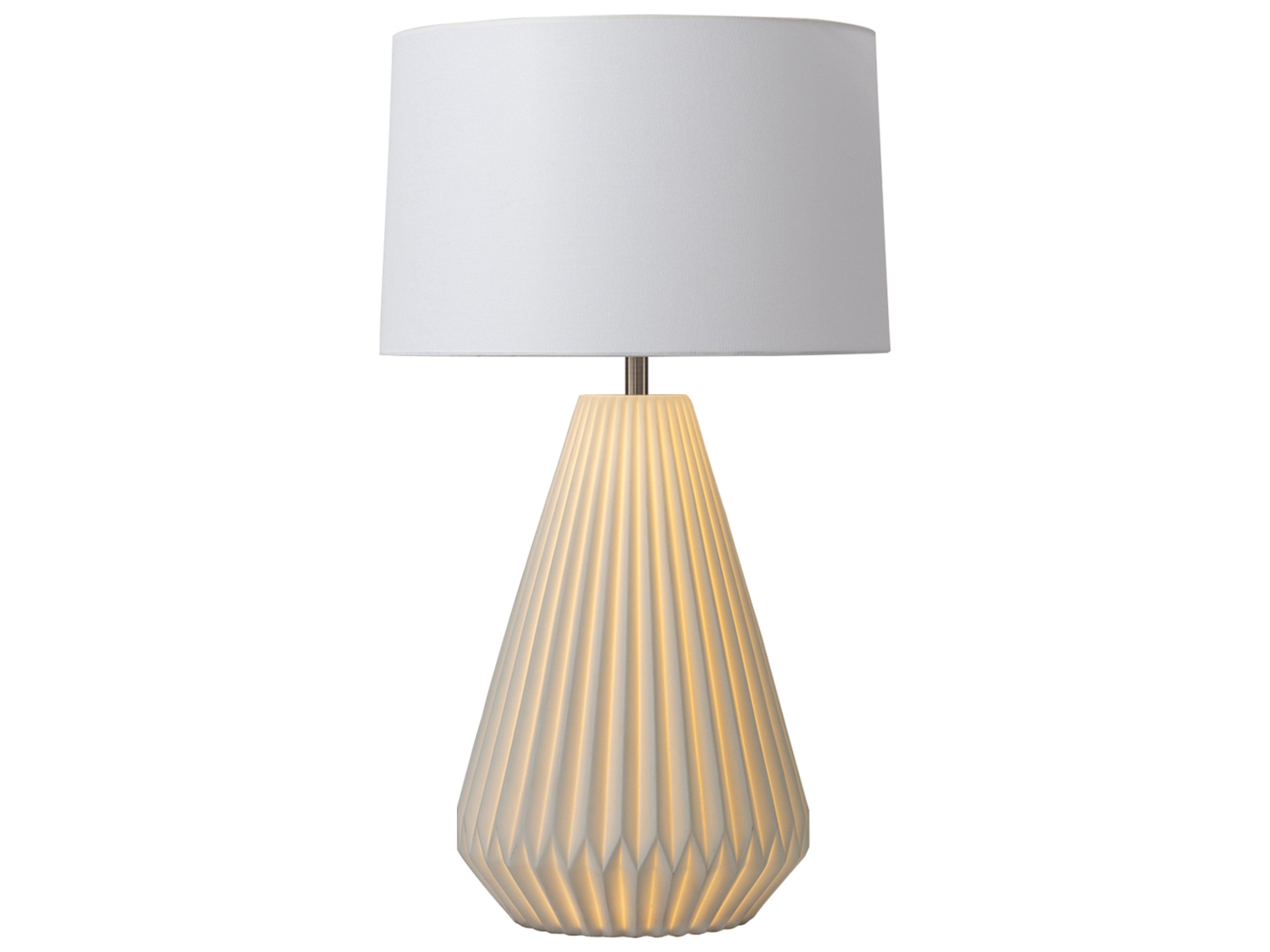 Nova Bone Porcelain Santa Clara Weathered Brass Walnut White Buffet Lamp