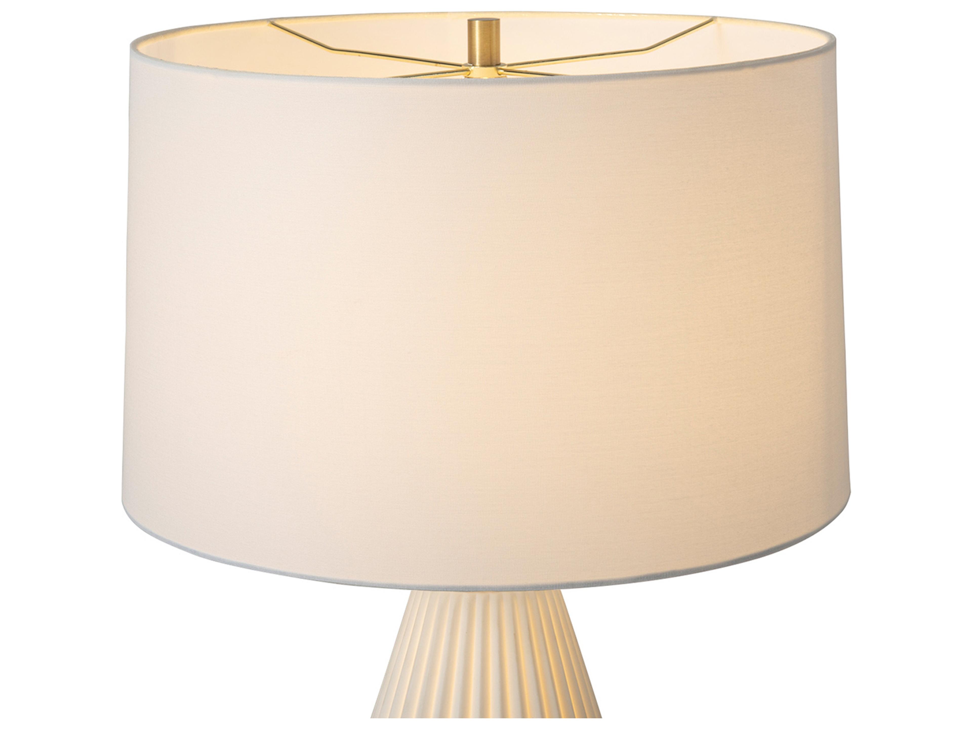 Nova Bone Porcelain Santa Clara Weathered Brass Walnut White Buffet Lamp