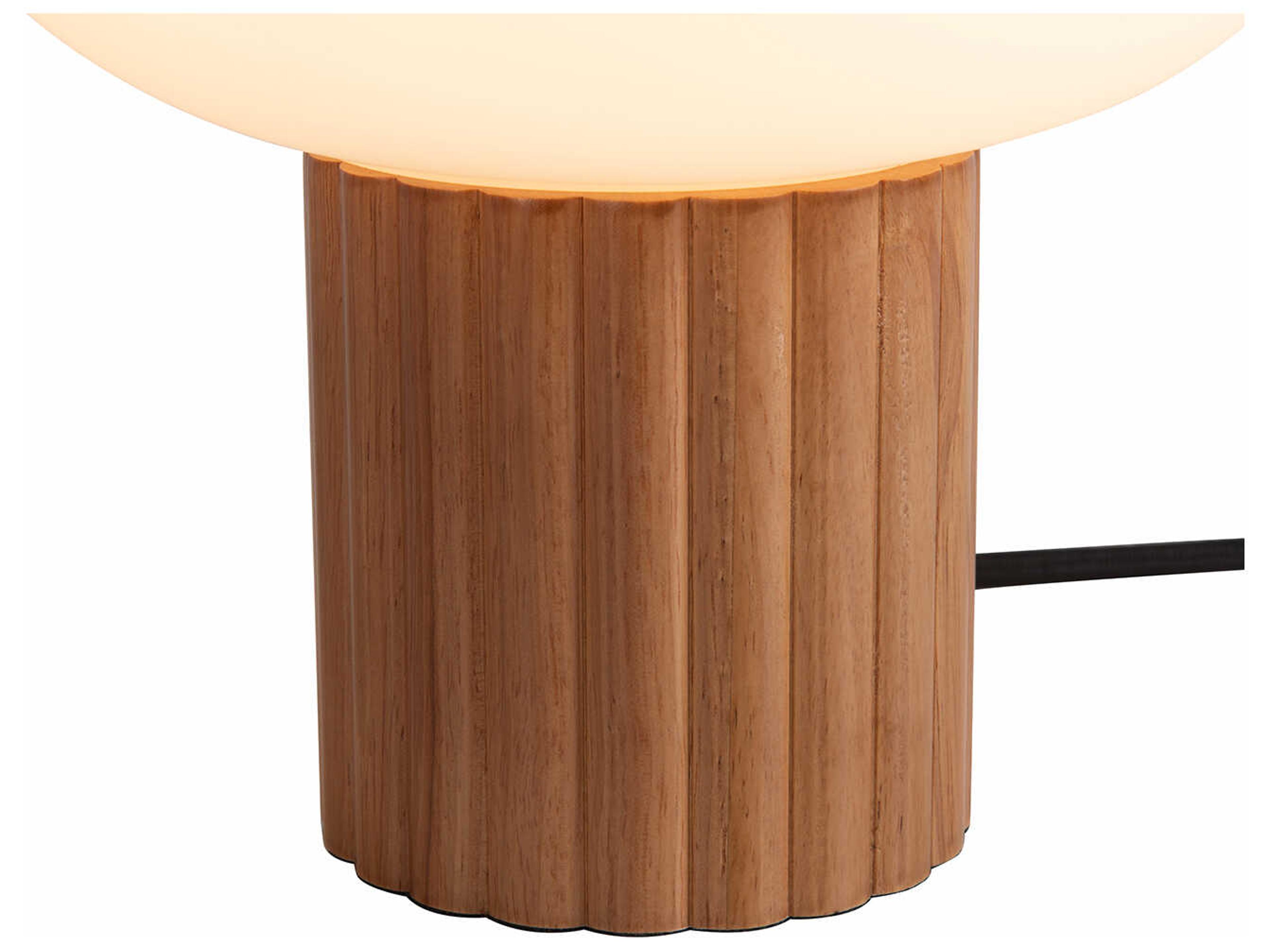 Nova Tambo Natural Ash Weathered Brass White Linen Brown Buffet Lamp