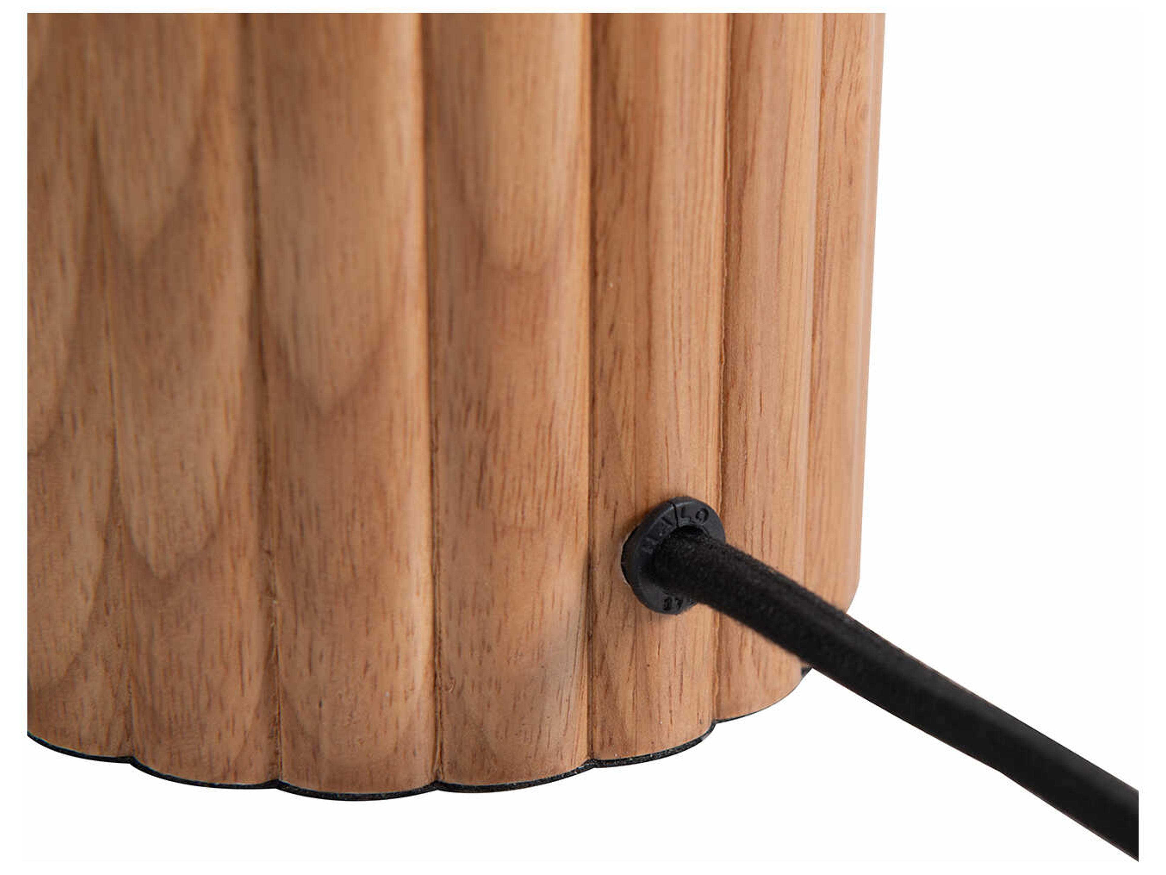 Nova Tambo Natural Ash Weathered Brass White Linen Brown Buffet Lamp