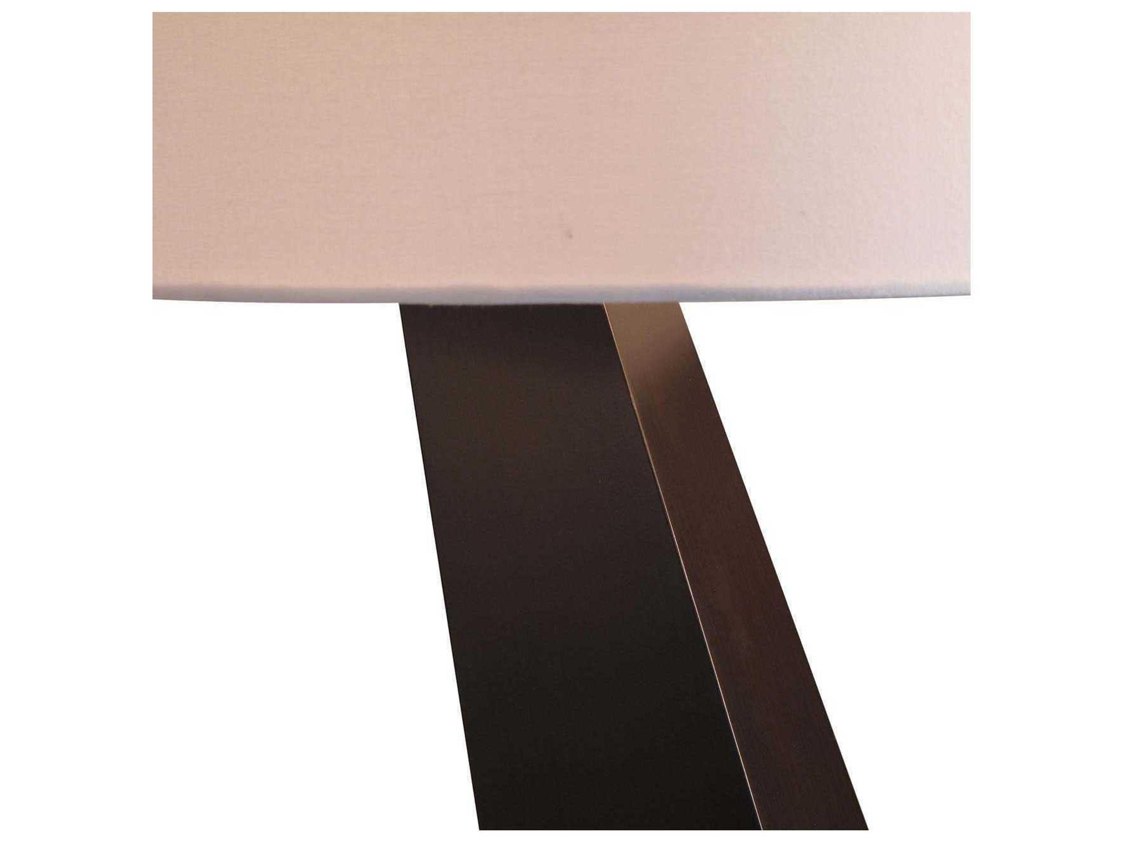 Nova Obelisk Chestnut White Linen Brown Buffet Lamp