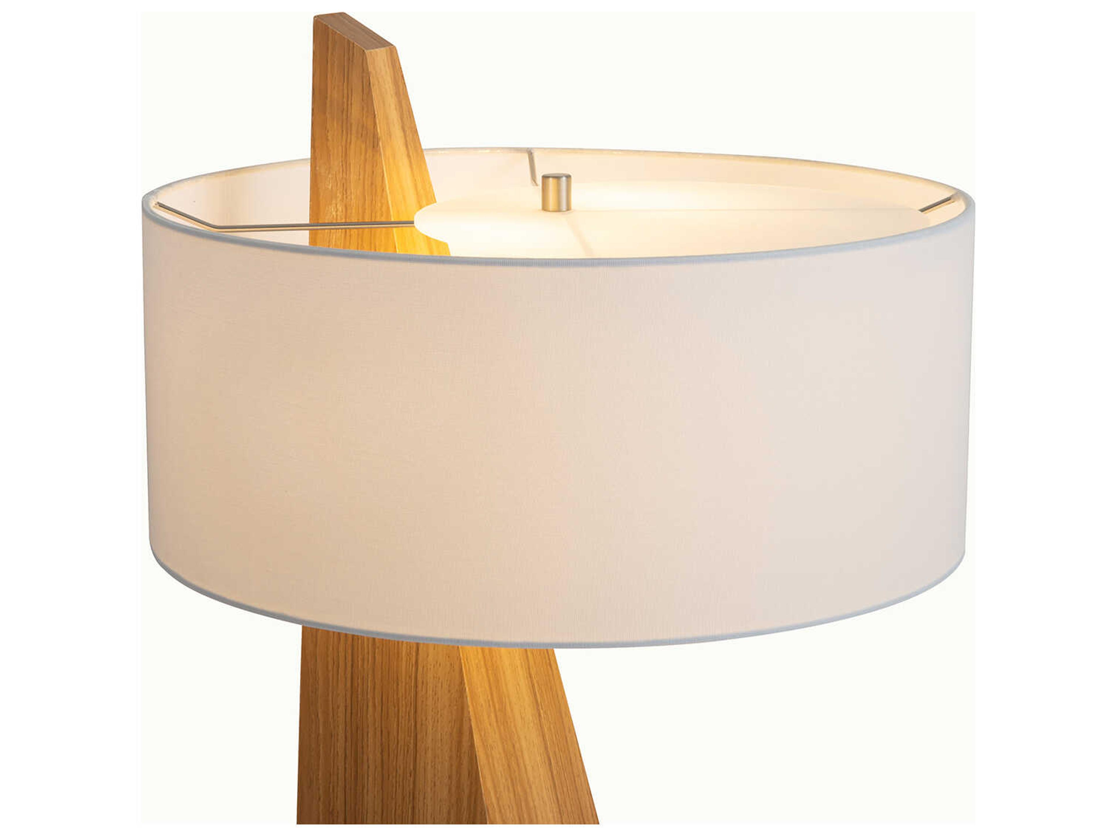 Nova Obelisk Natural Ash White Linen Brown Buffet Lamp