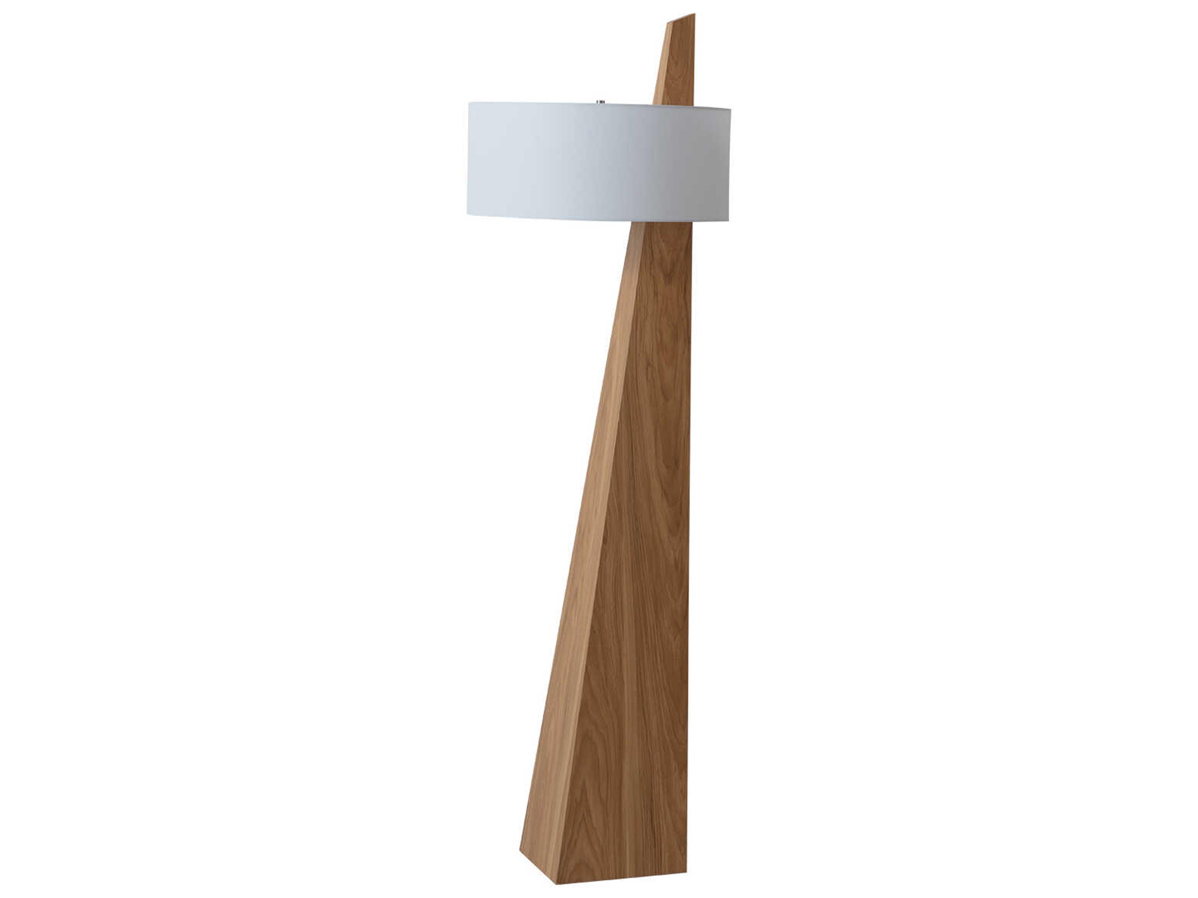 Nova Obelisk Natural Ash White Linen Floor Lamp