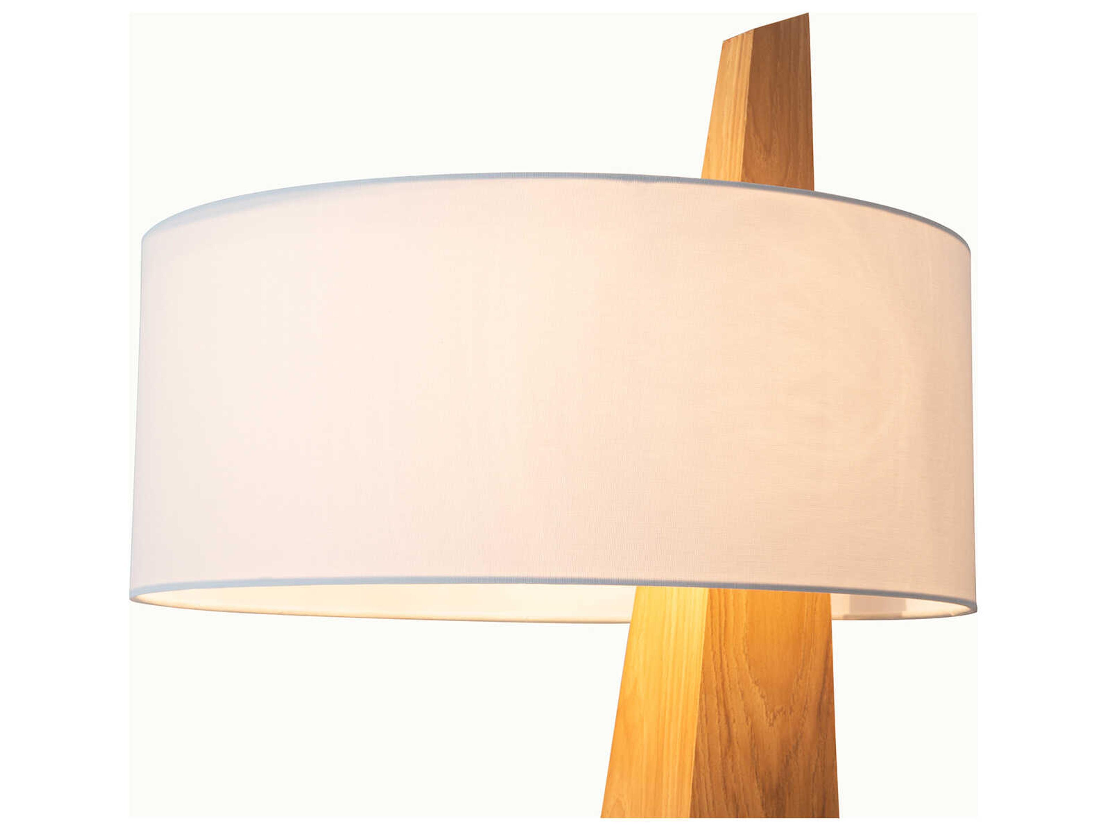 Nova Obelisk Natural Ash White Linen Floor Lamp