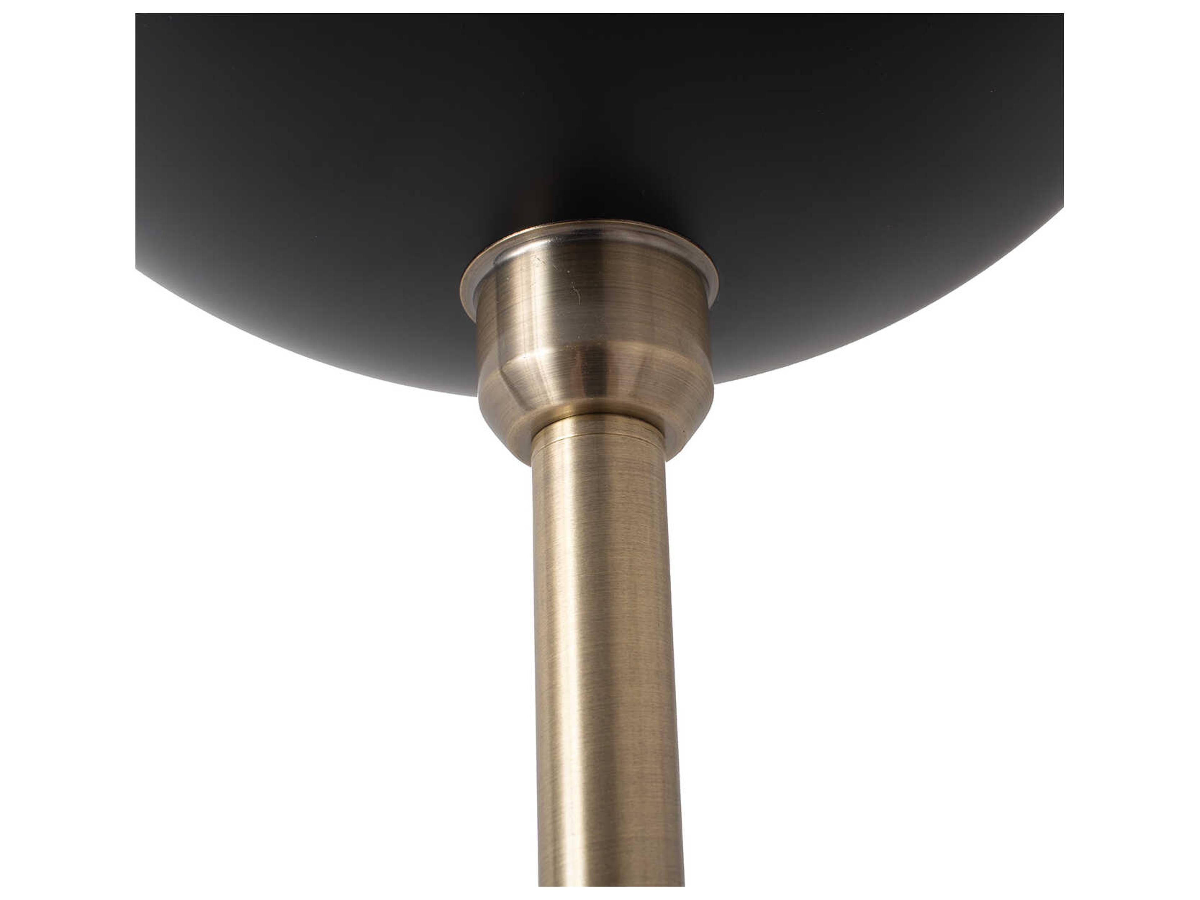 Nova Luna Bella Weathered Brass Gold Leaf Steel Black Floor Lamp