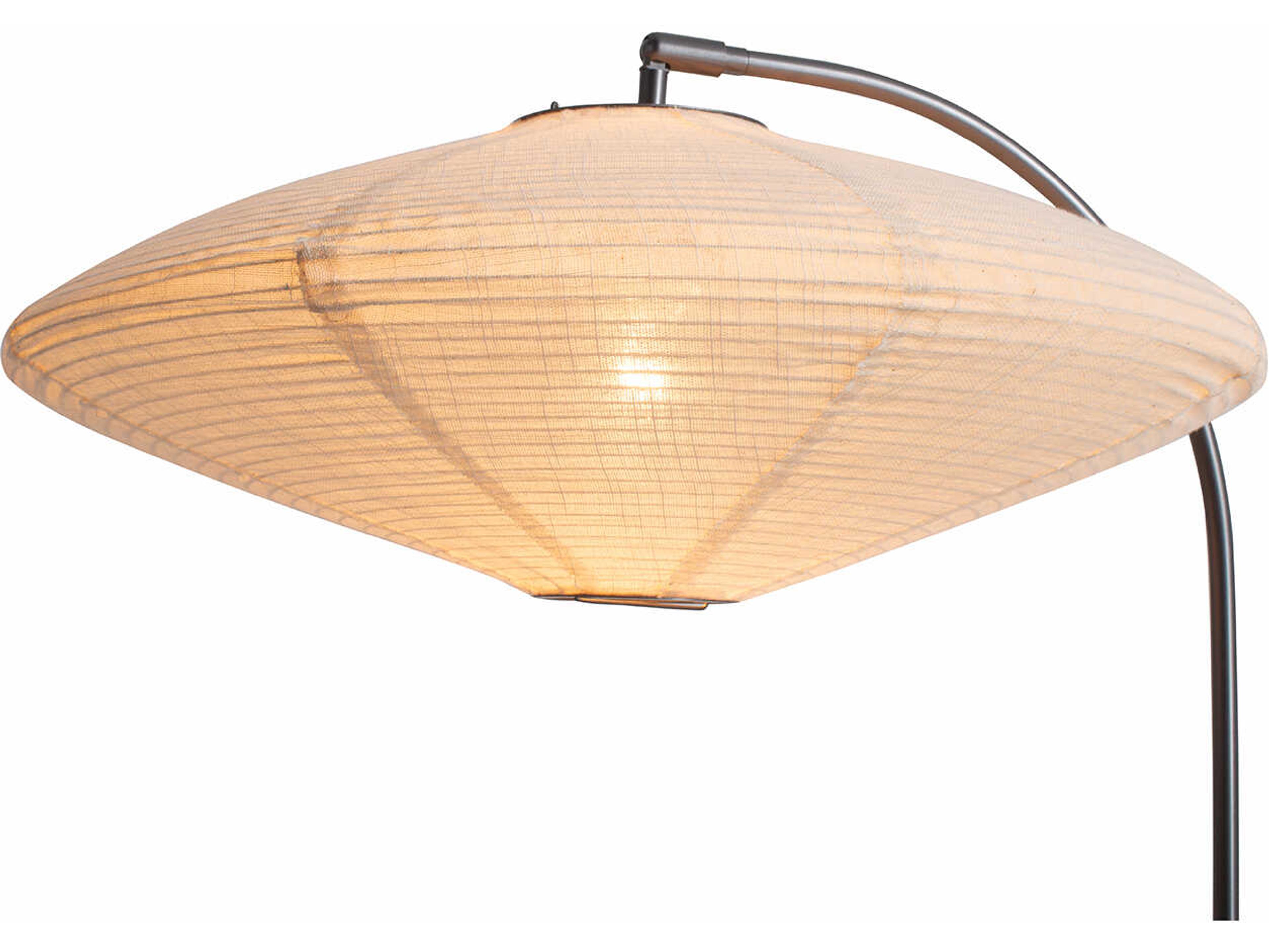 Nova Roswell Matte Black White Linen Floor Lamp