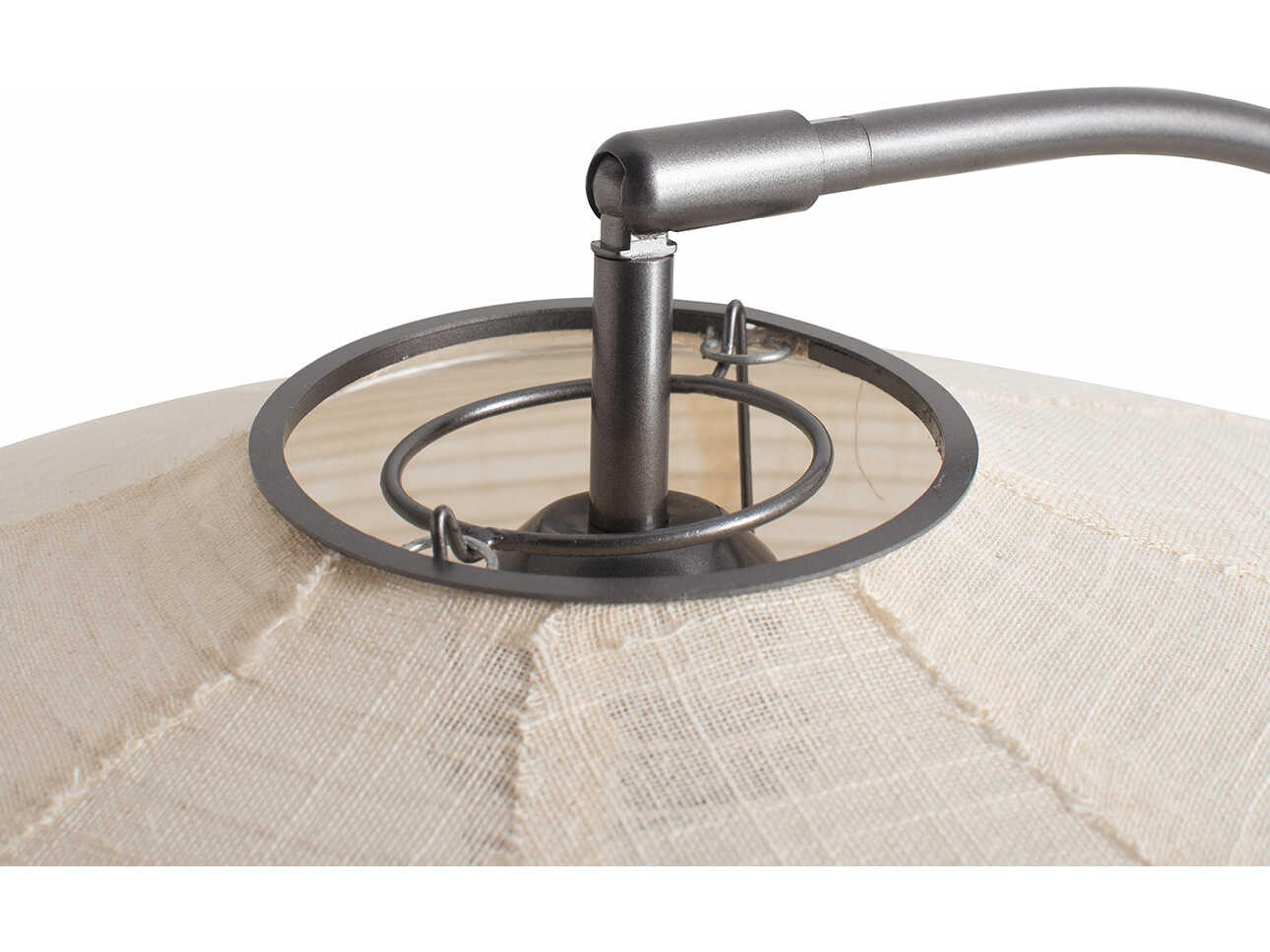 Nova Roswell Matte Black White Linen Floor Lamp