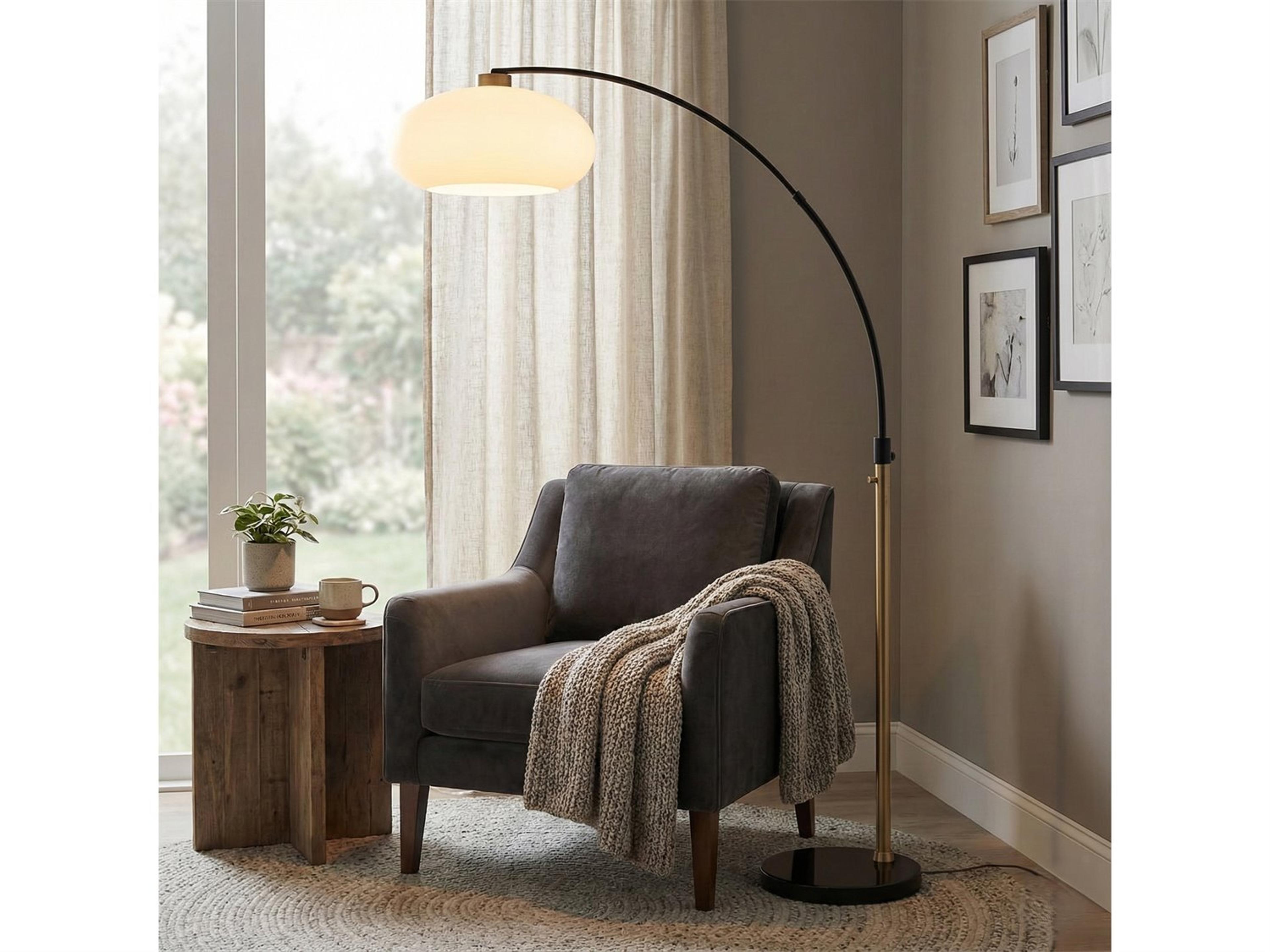 Nova Morelli Weathered Brass And Matte Black Floor Lamp