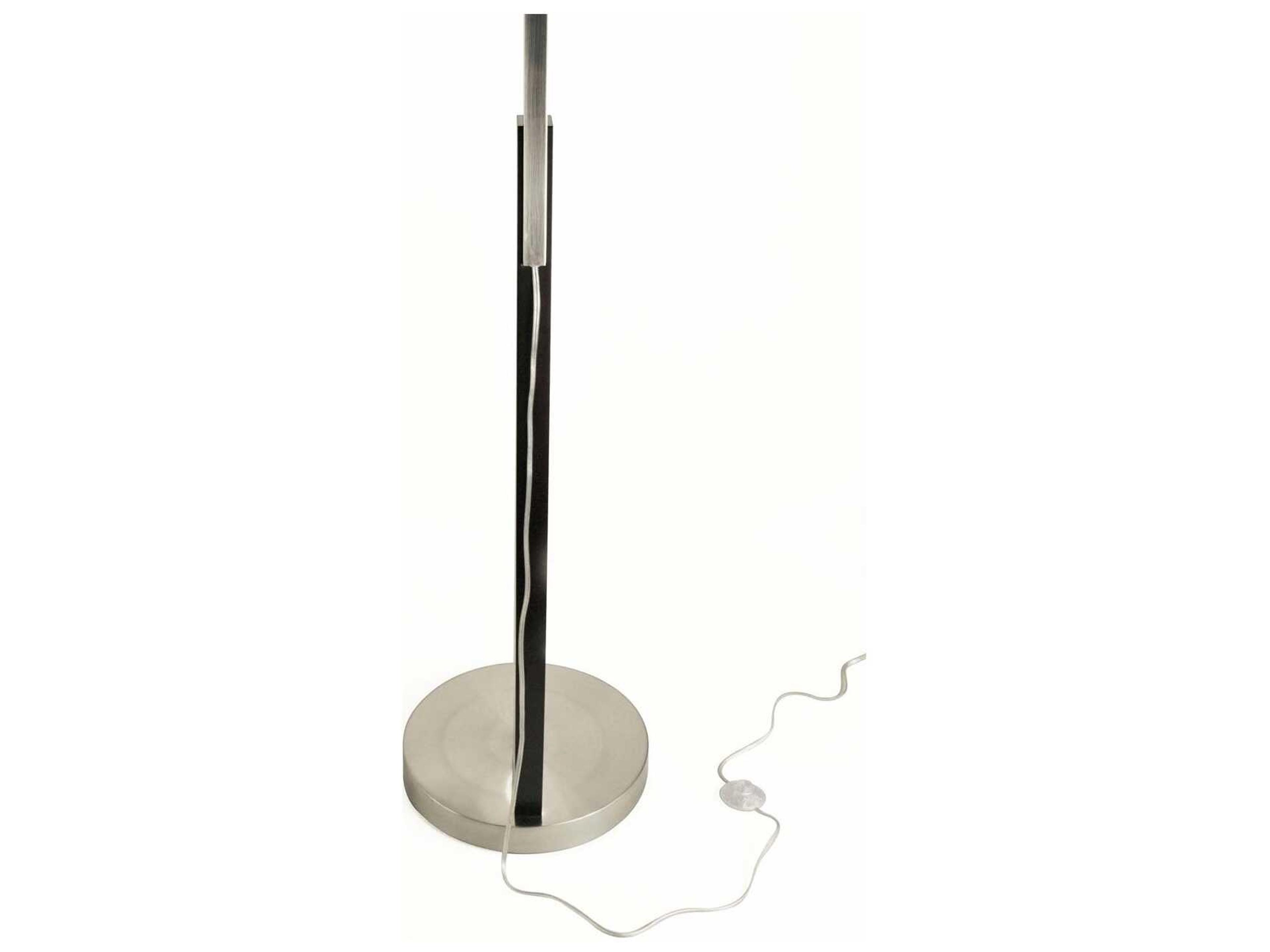 Nova Plimpton Espresso Brushed Nickel White Linen Brown Floor Lamp
