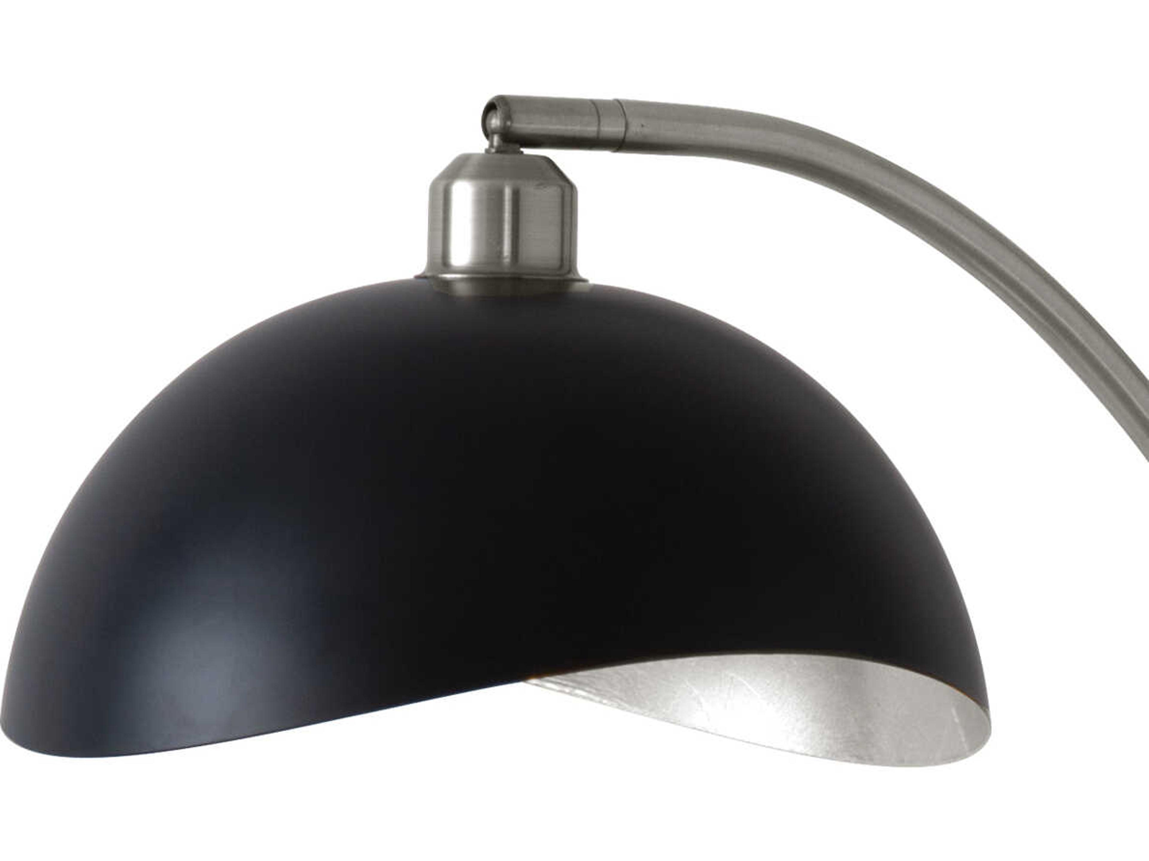 Nova Luna Bella Matte Black Silver Leaf Steel Floor Lamp