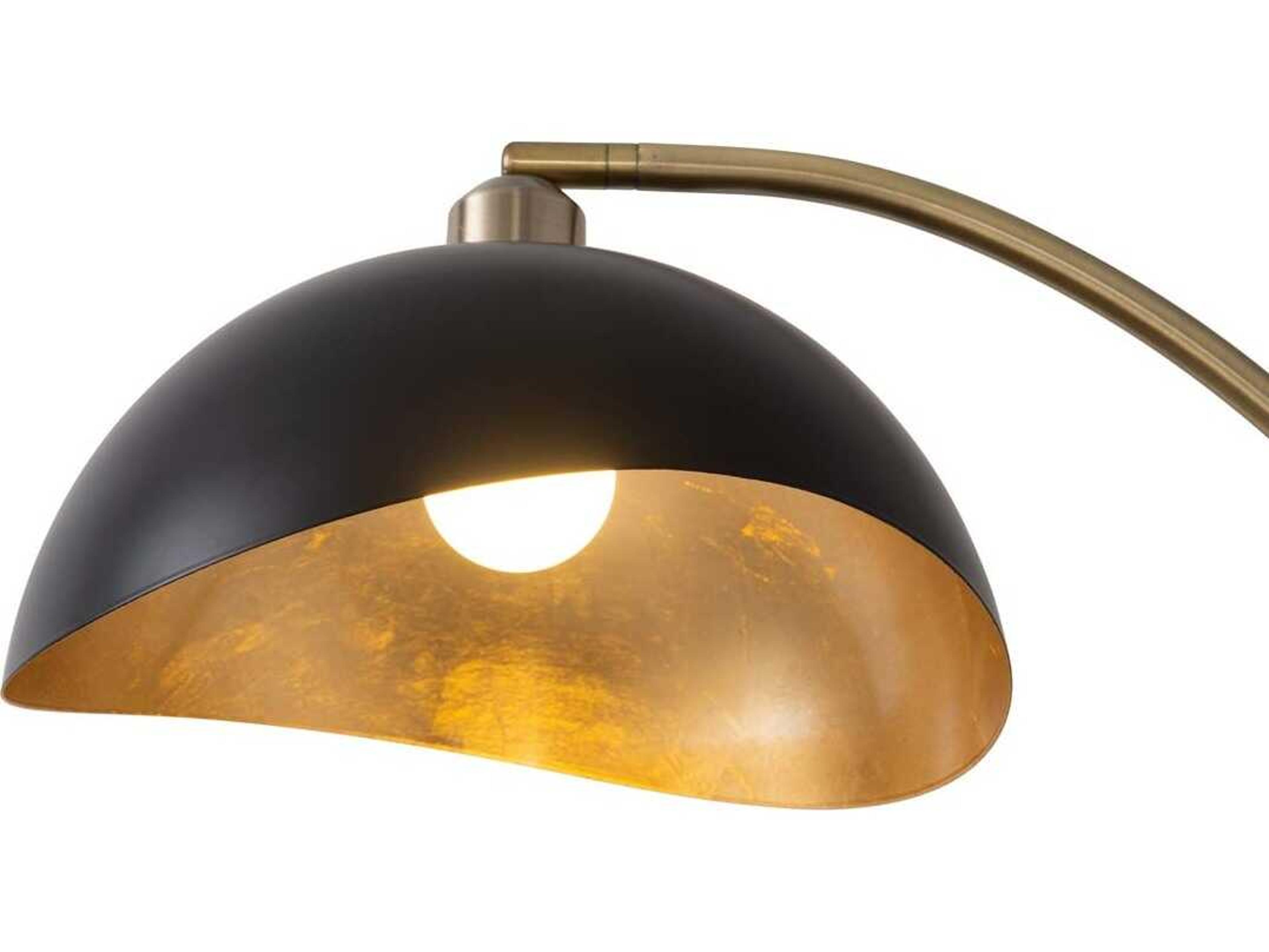 Nova Luna Bella Weathered Brass Black Steel Gold Floor Lamp