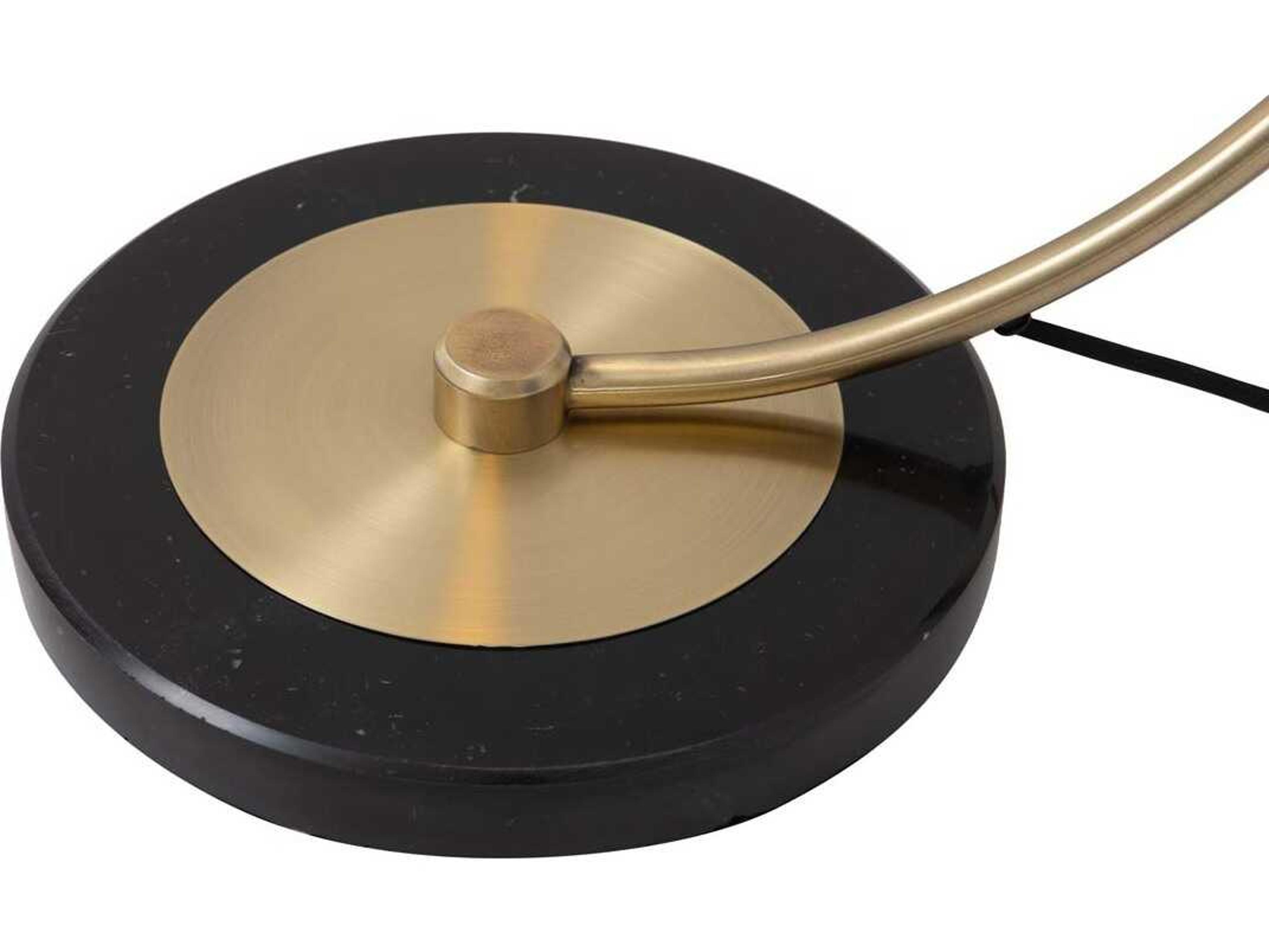 Nova Luna Bella Weathered Brass Black Steel Gold Floor Lamp