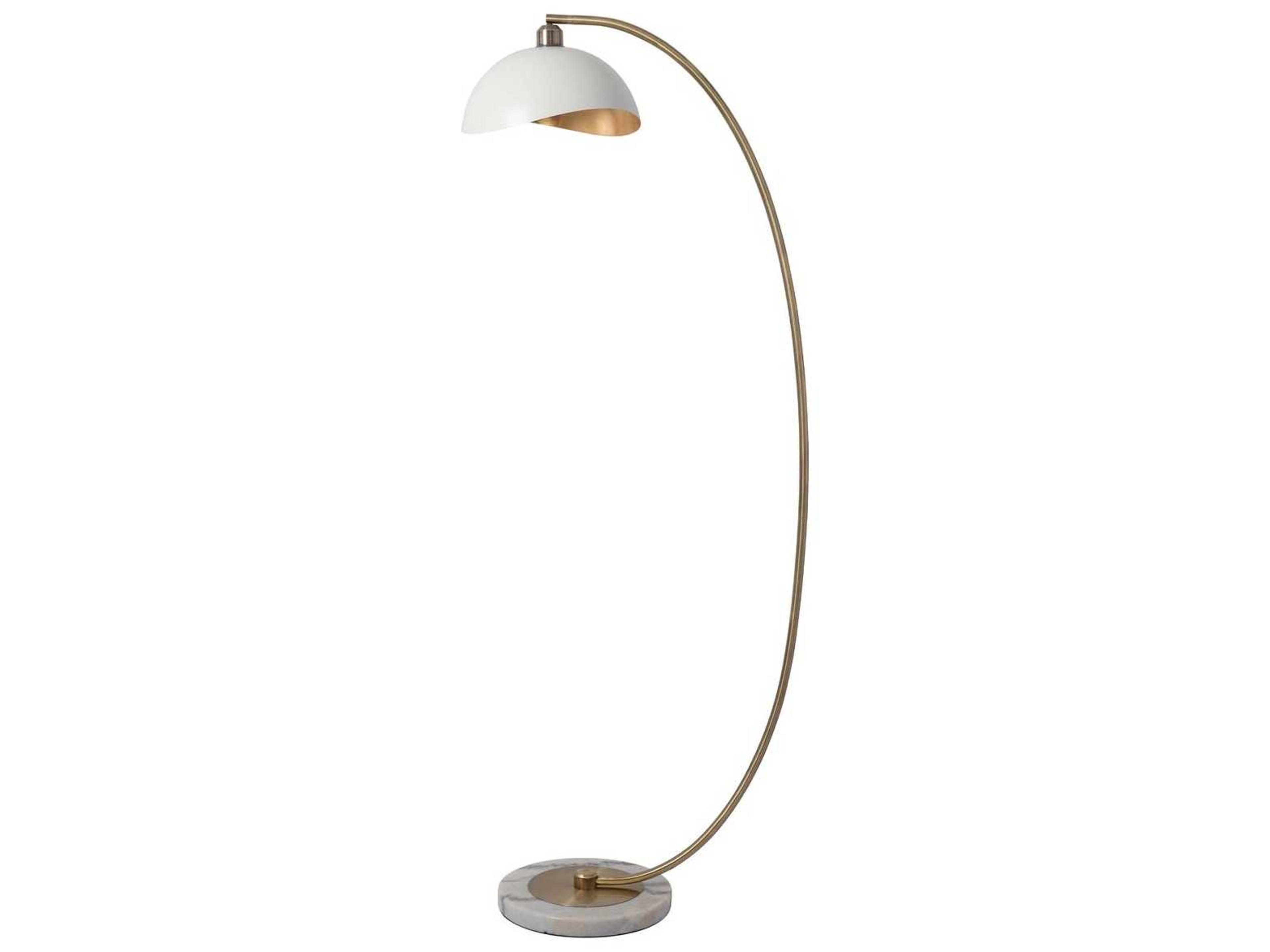 Nova Luna Bella Weathered Brass White Steel Gold Floor Lamp