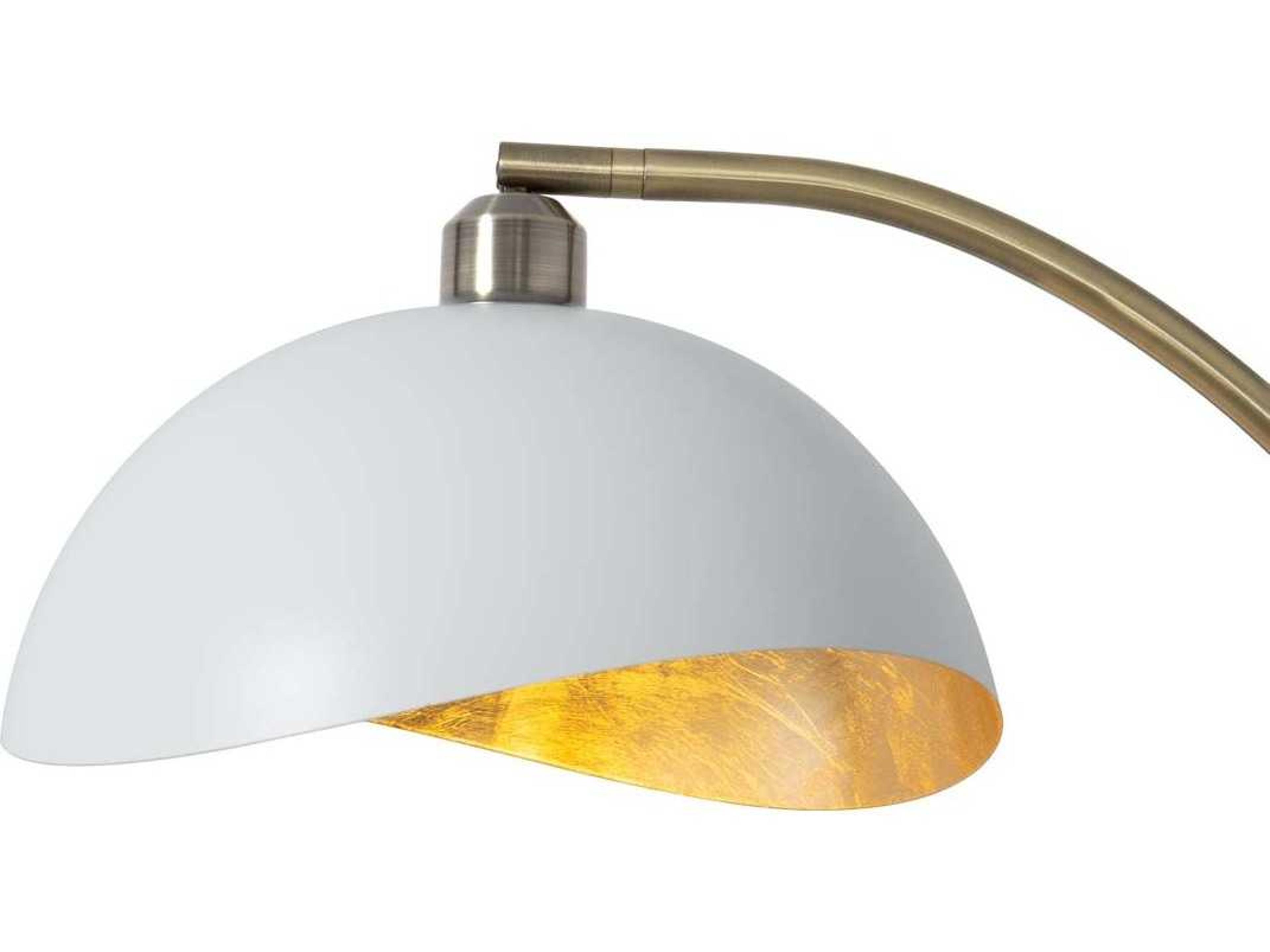 Nova Luna Bella Weathered Brass White Steel Gold Floor Lamp