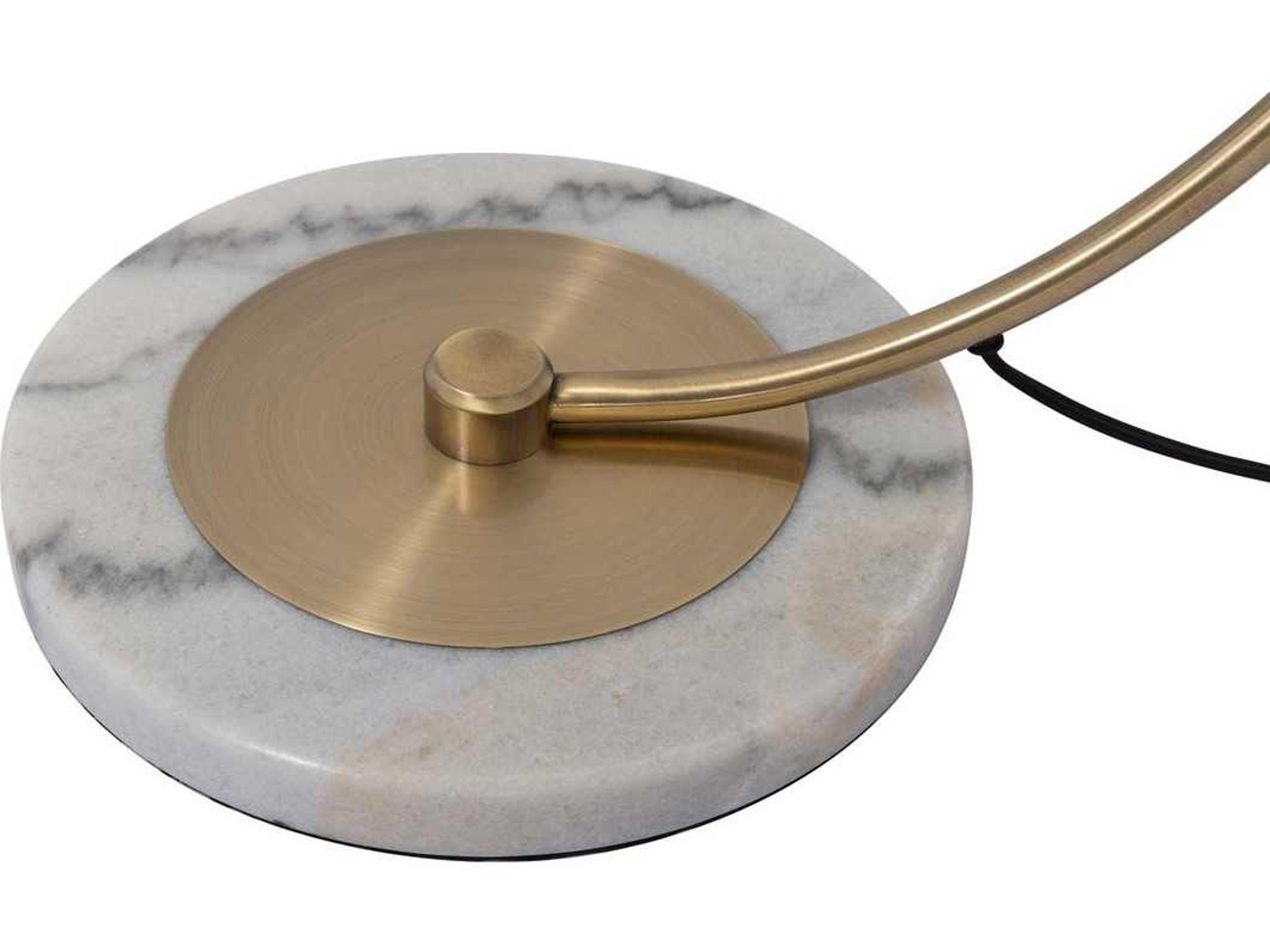 Nova Luna Bella Weathered Brass White Steel Gold Floor Lamp