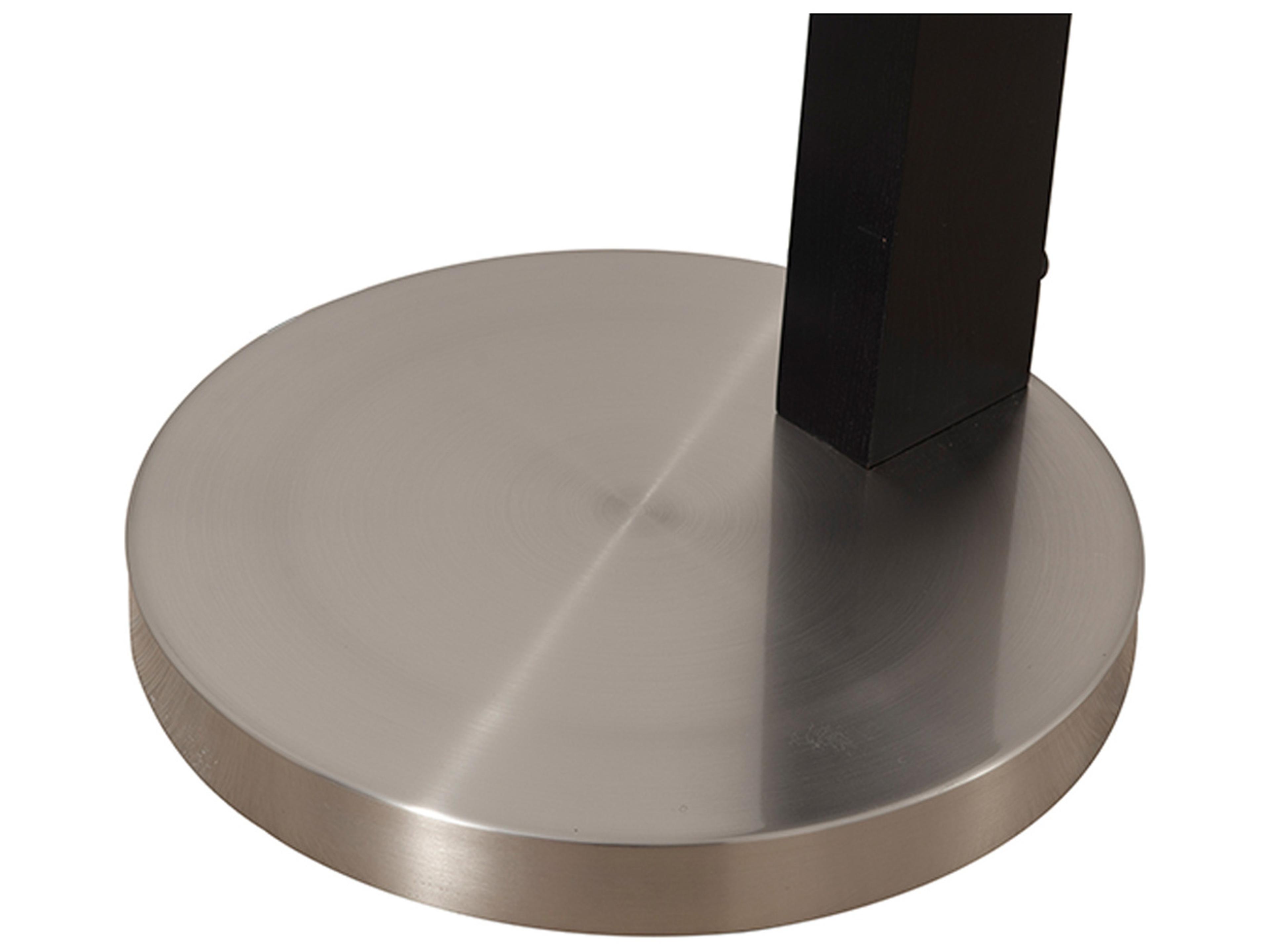 Nova Bone Porcelain Coronado Matte Black Satin Nickel White Linen Floor Lamp