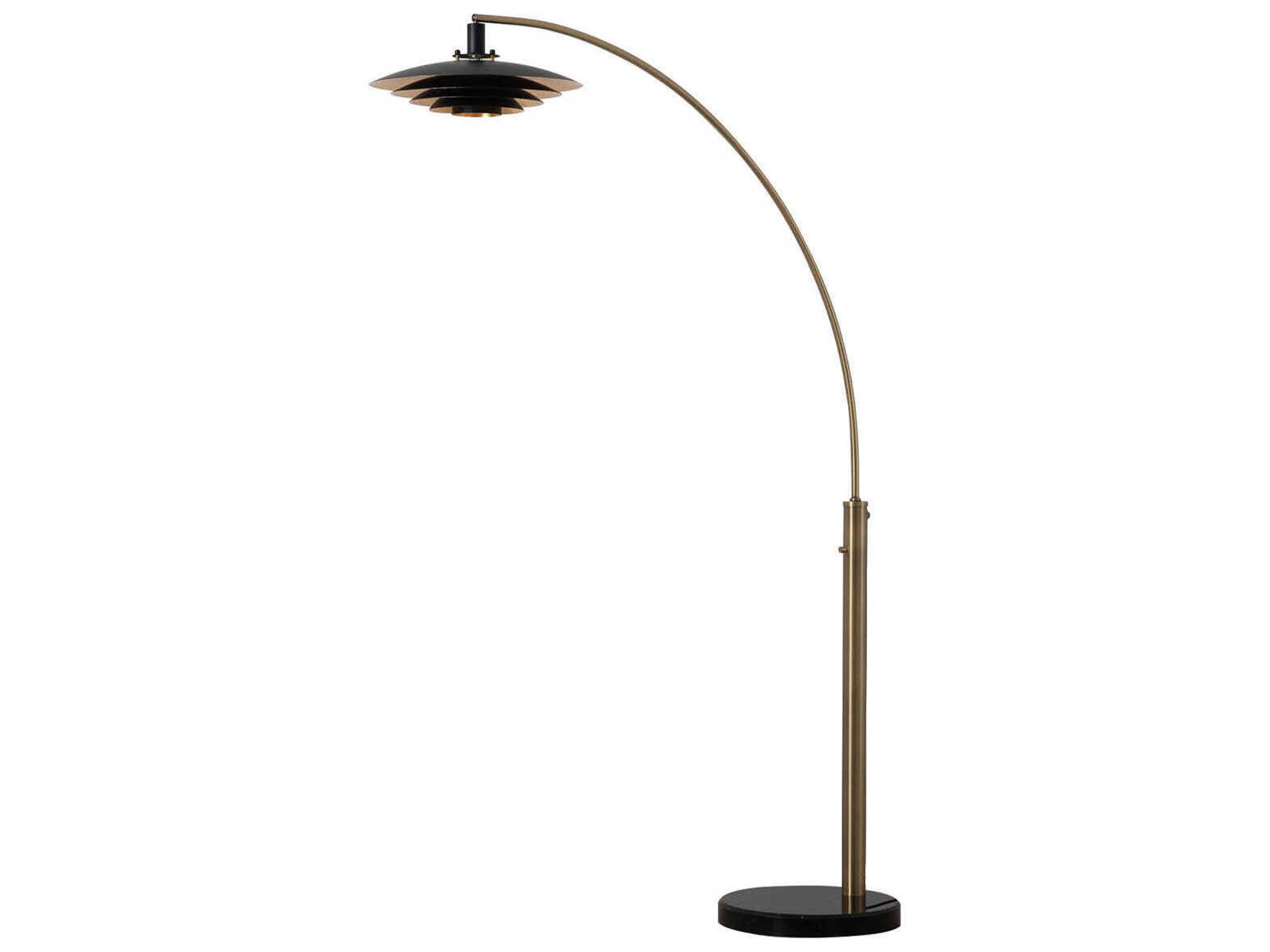 Nova Rancho Mirage Weathered Brass Matte Black Aluminum Floor Lamp