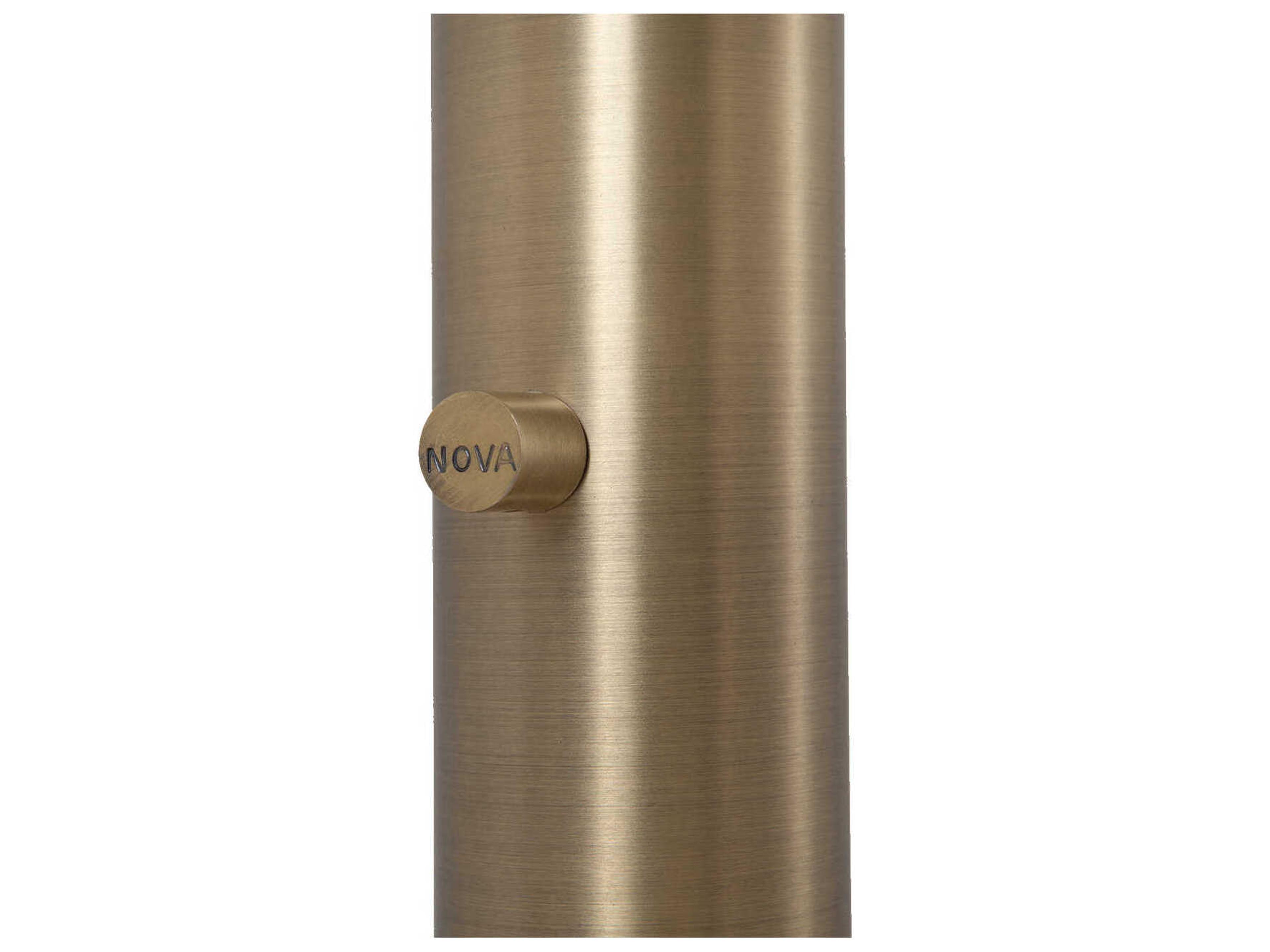 Nova Rancho Mirage Weathered Brass Matte Black Aluminum Floor Lamp