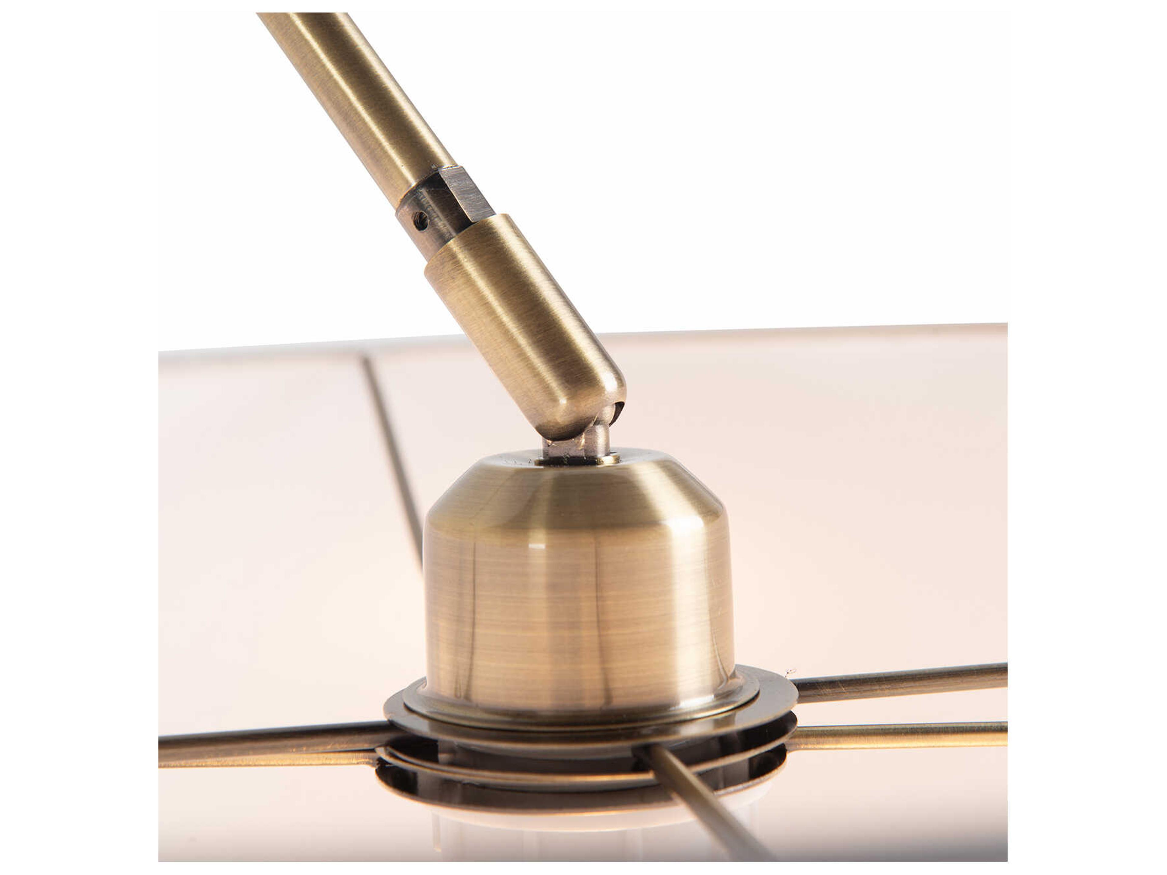 Nova Tambo Natural Ash Weathered Brass White Linen Floor Lamp