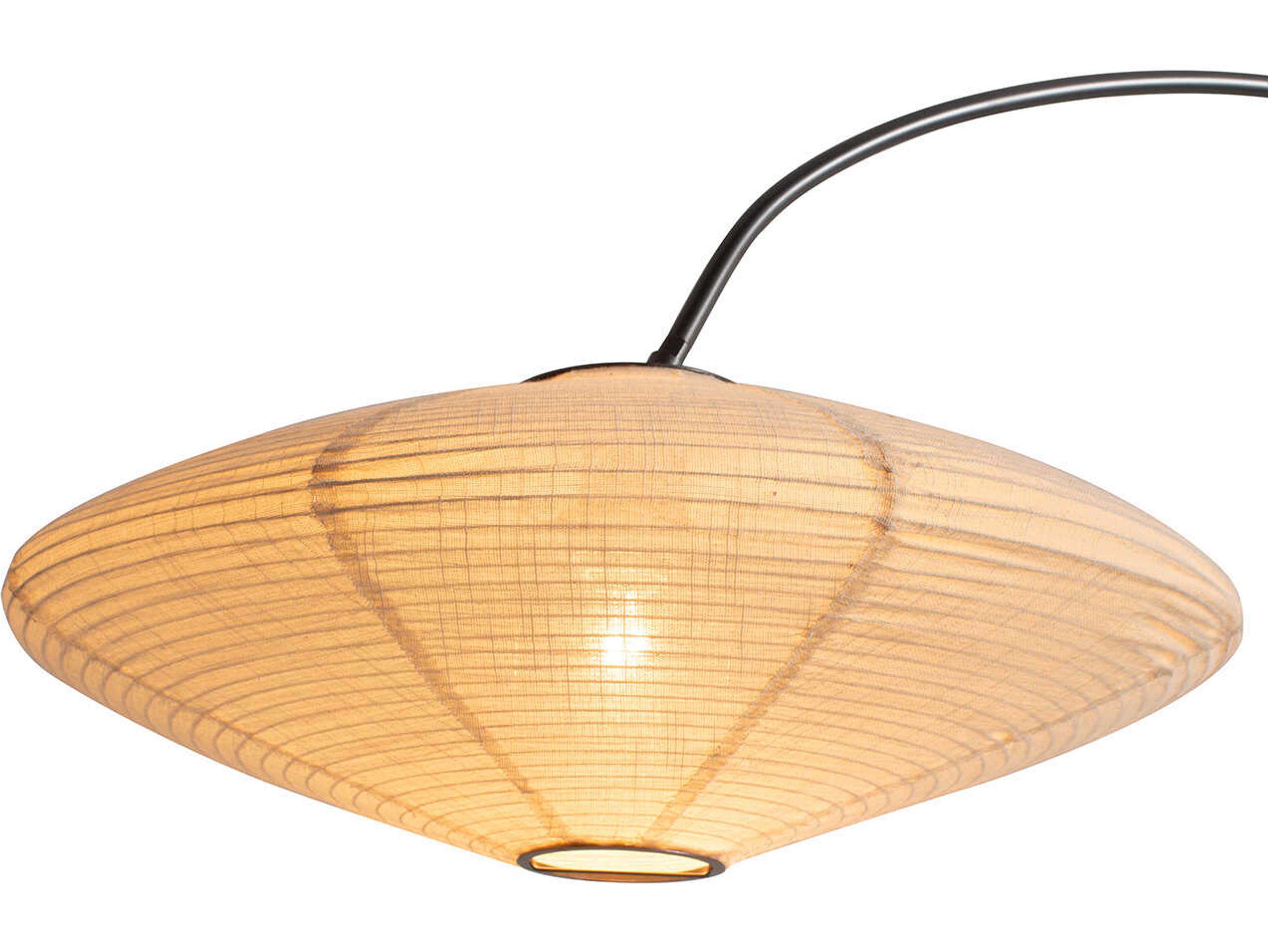 Nova Roswell Matte Black White Linen Floor Lamp