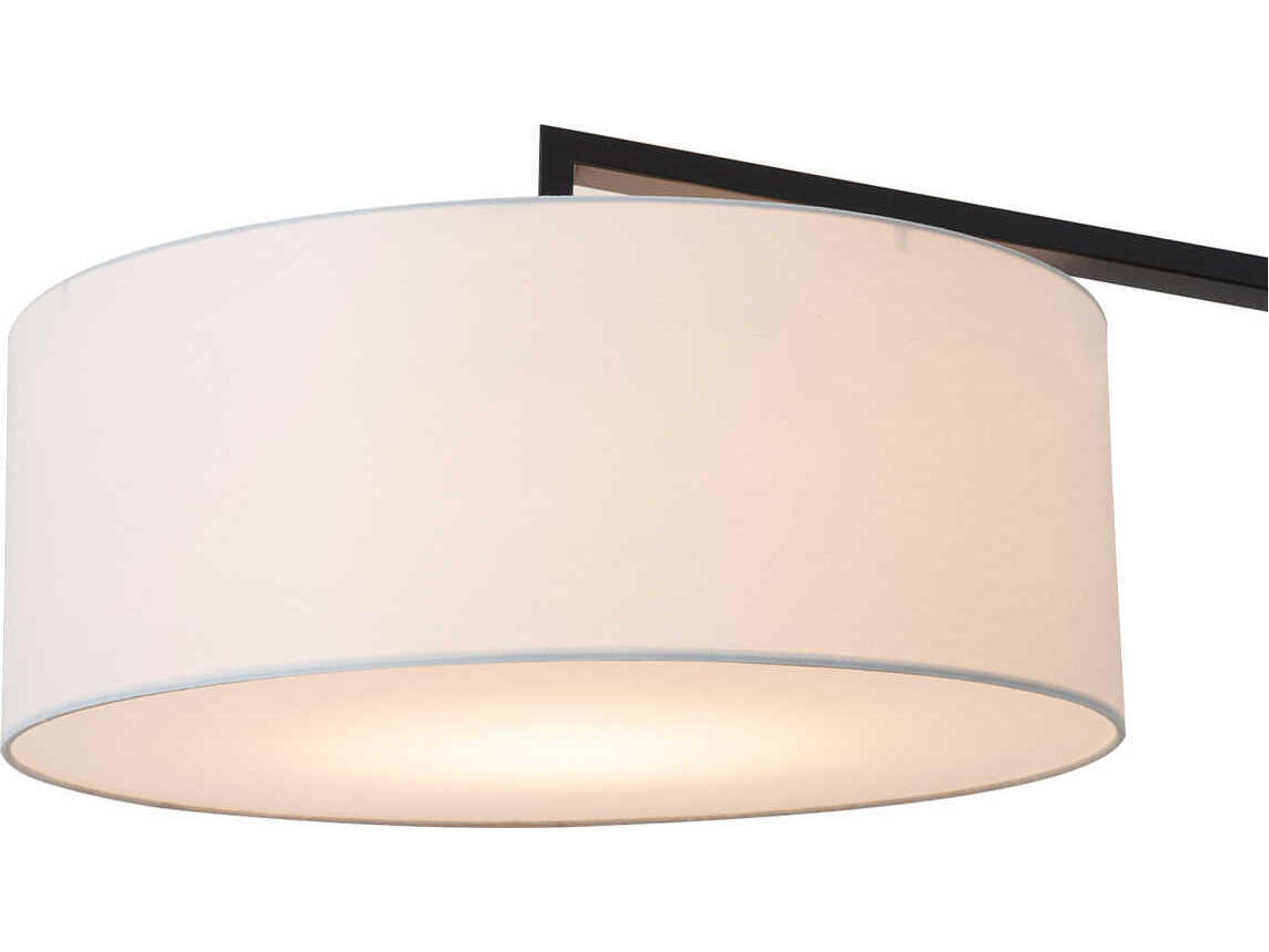 Nova Stretch Black Dark Brown White Linen Floor Lamp