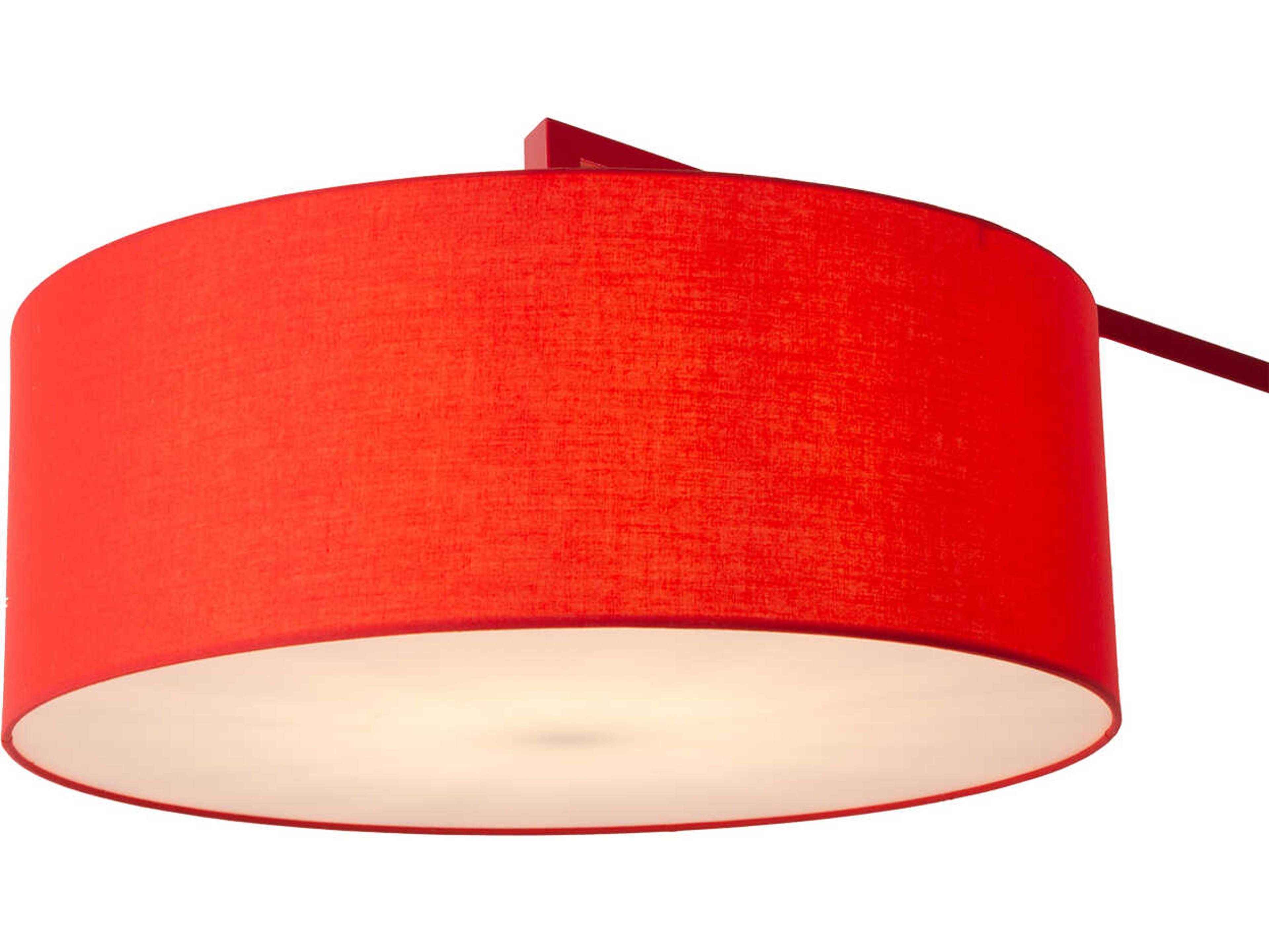 Nova Stretch Red Linen Floor Lamp