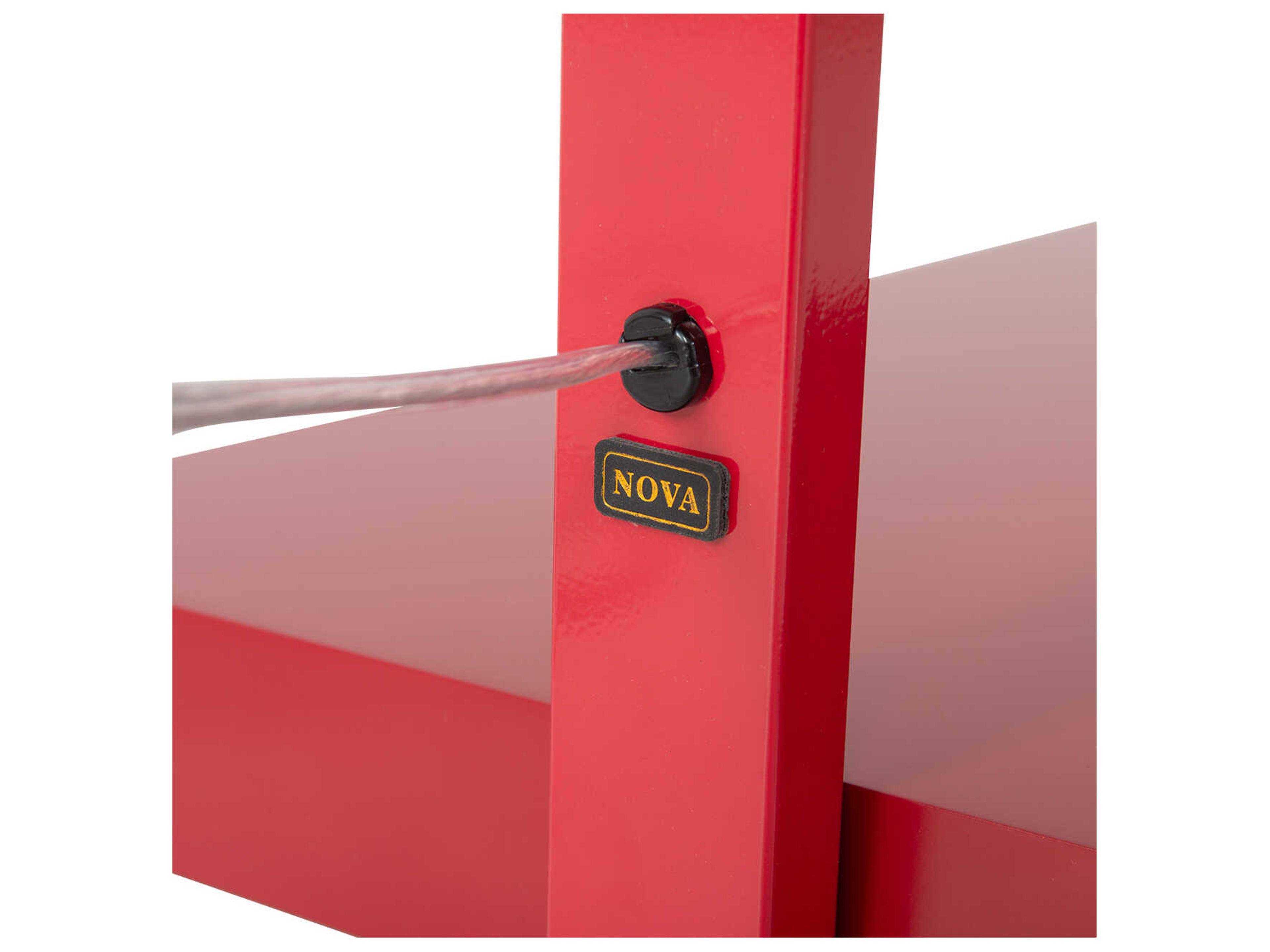 Nova Stretch Red Linen Floor Lamp