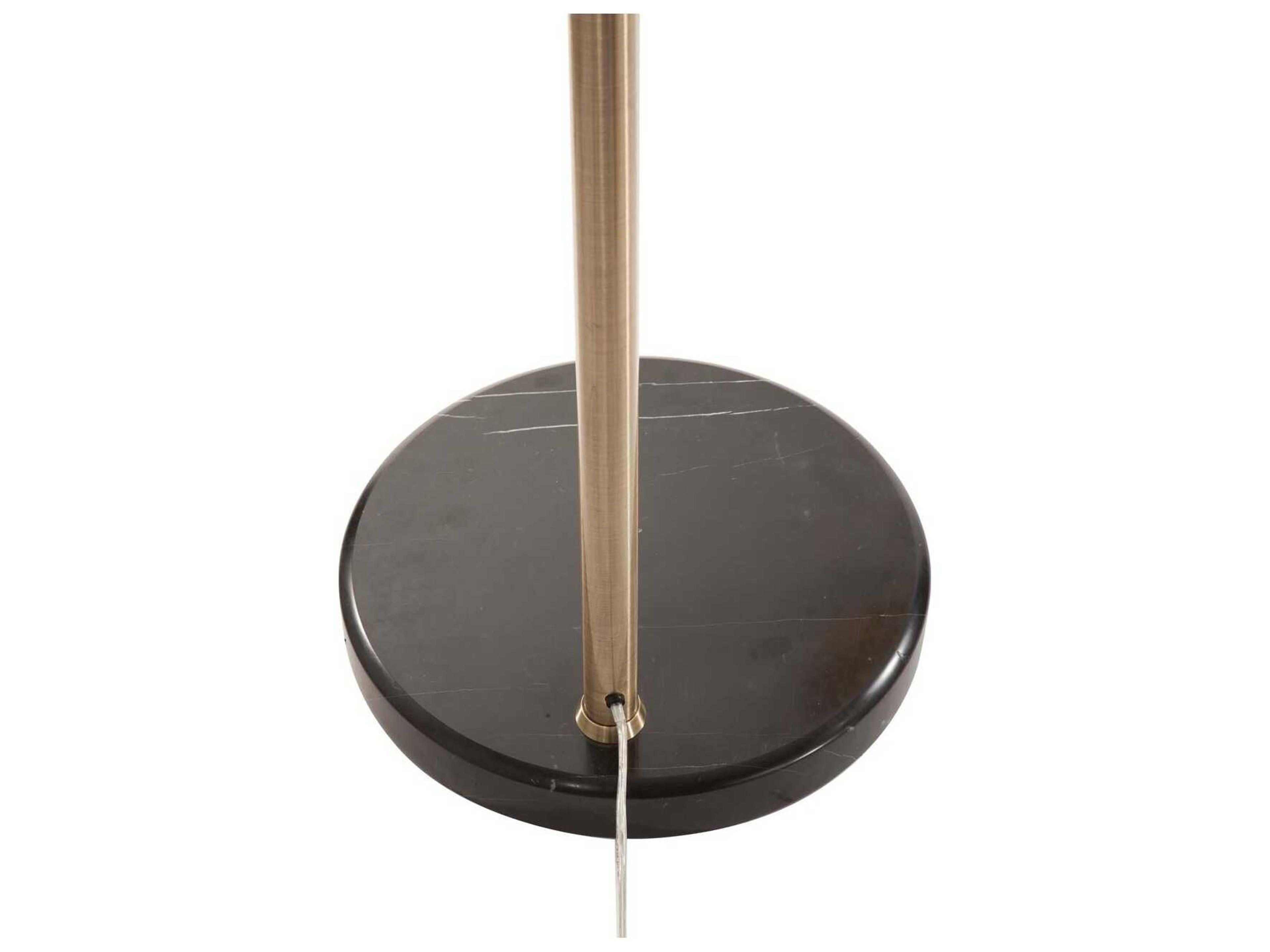 Nova Luna Bella Weathered Brass Black Steel Floor Lamp